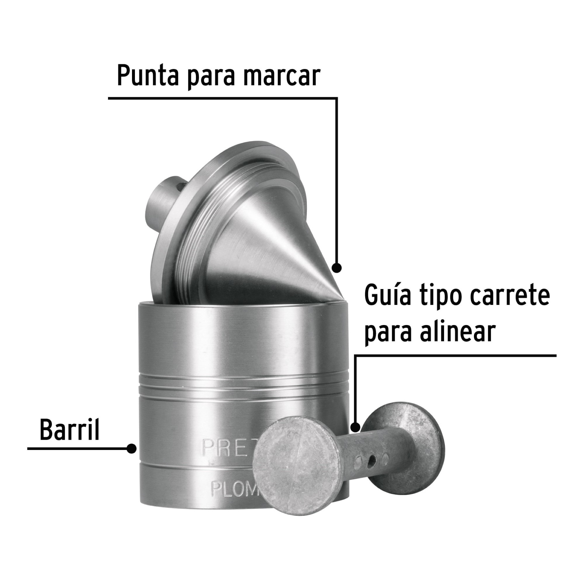 Plomada Metálica De 675 g Con Centro - Imagen 3