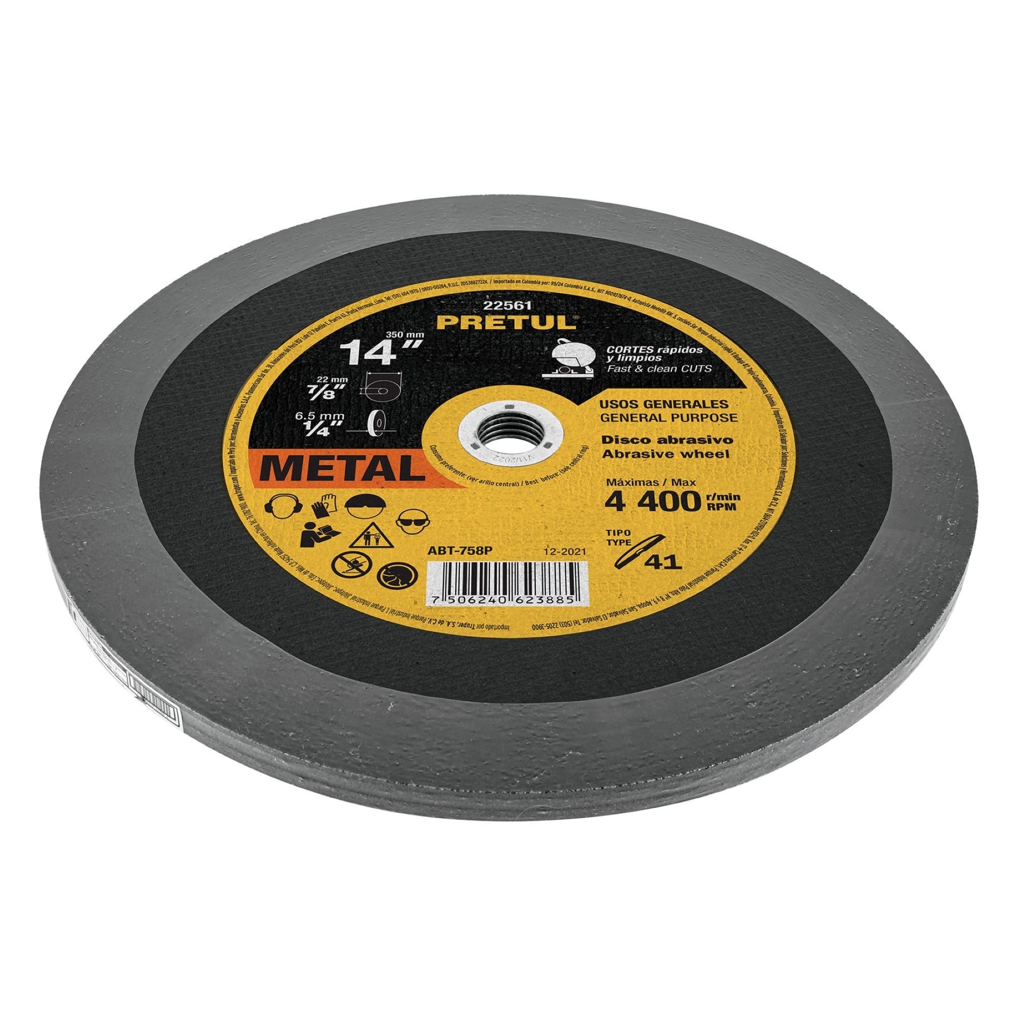 Disco Corte De Metal De 14" En Tronzadora. Uso General - Imagen 2