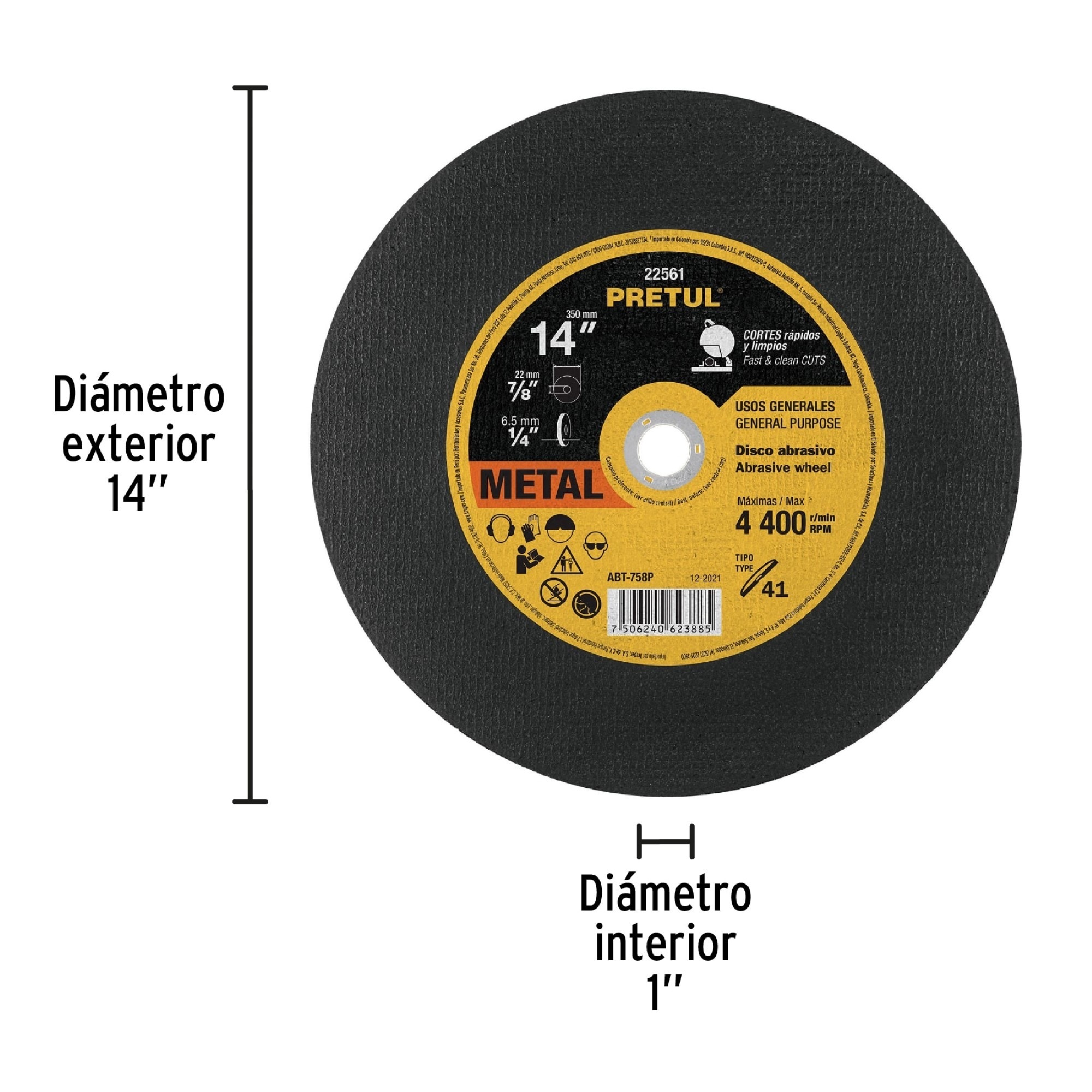 Disco Corte De Metal De 14" En Tronzadora. Uso General - Imagen 3