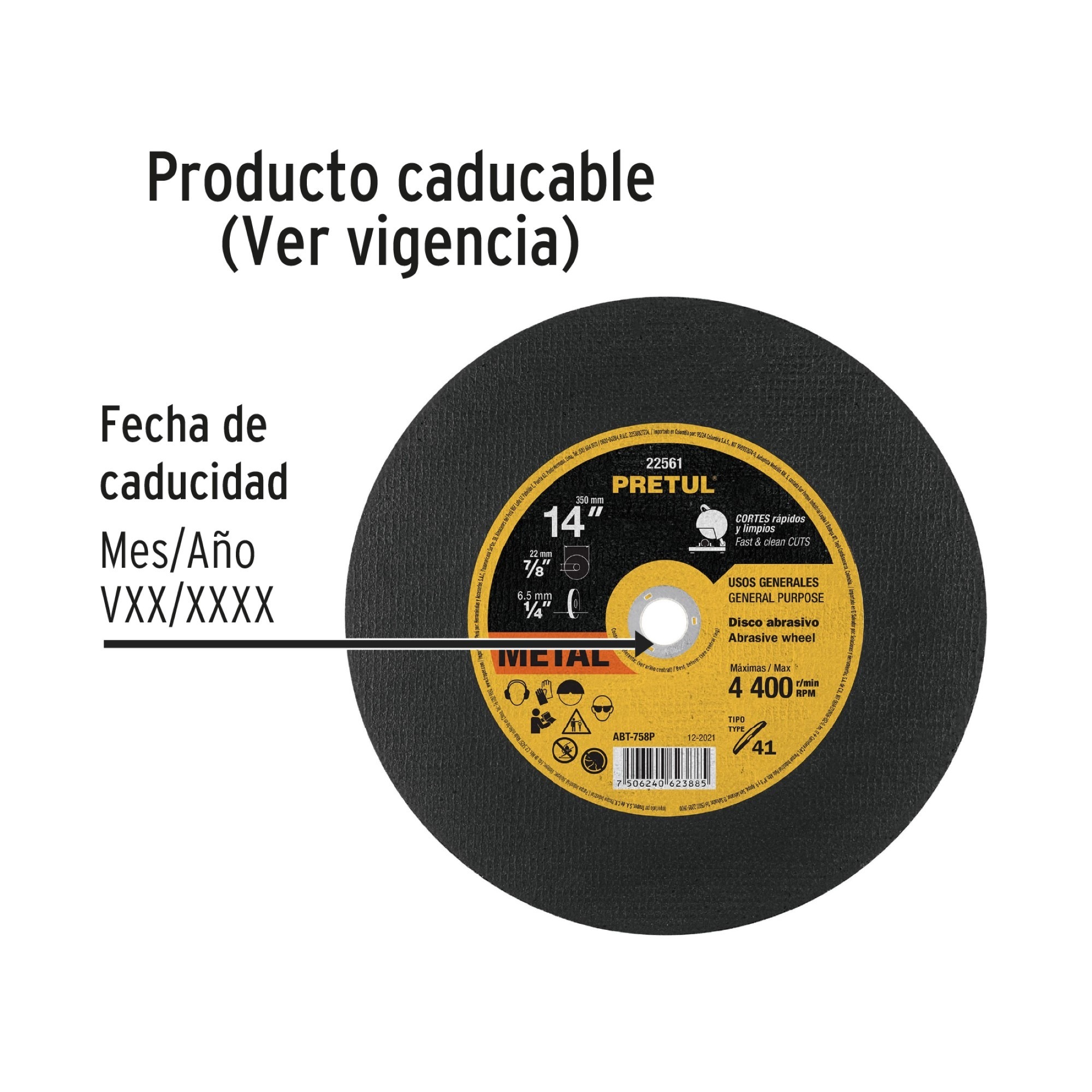 Disco Corte De Metal De 14" En Tronzadora. Uso General - Imagen 4