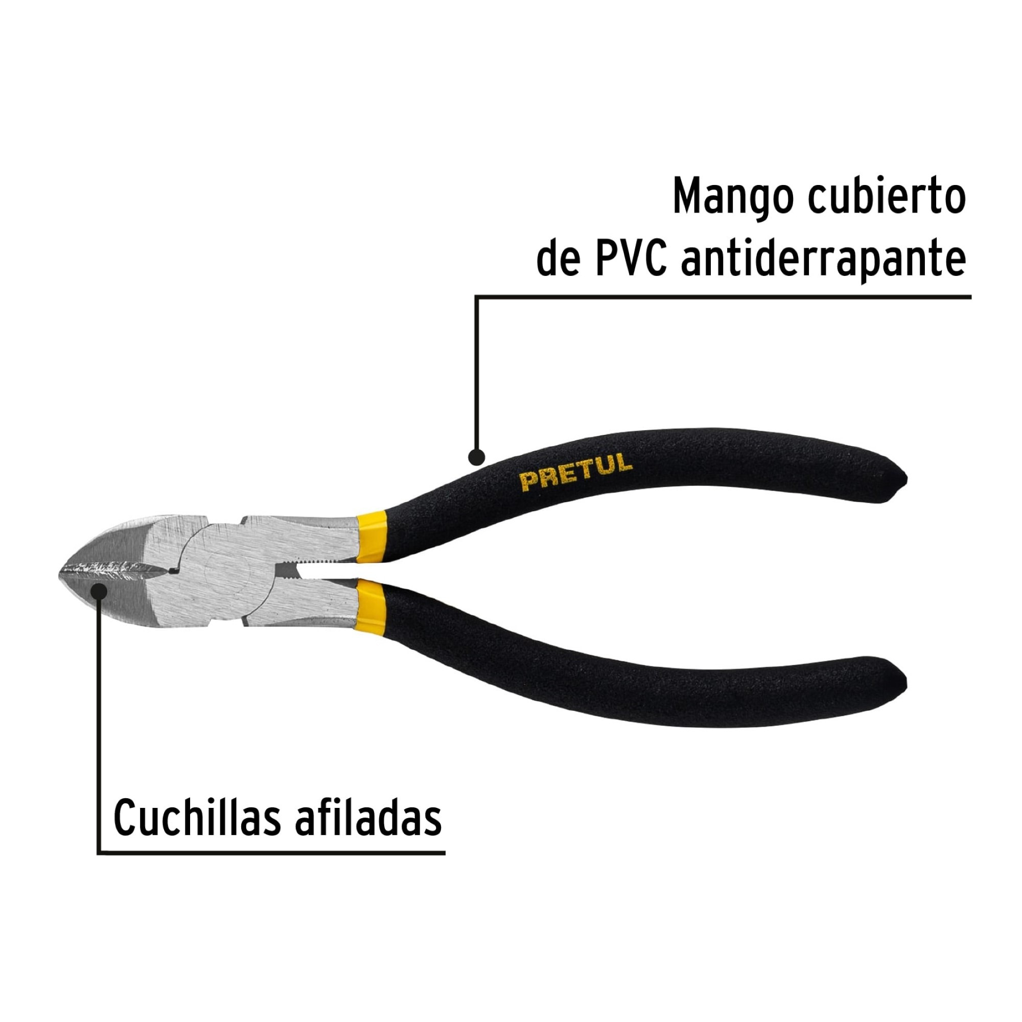 Alicate Corta Frio De 6" Con Mango Cubierto De Pvc - Imagen 3
