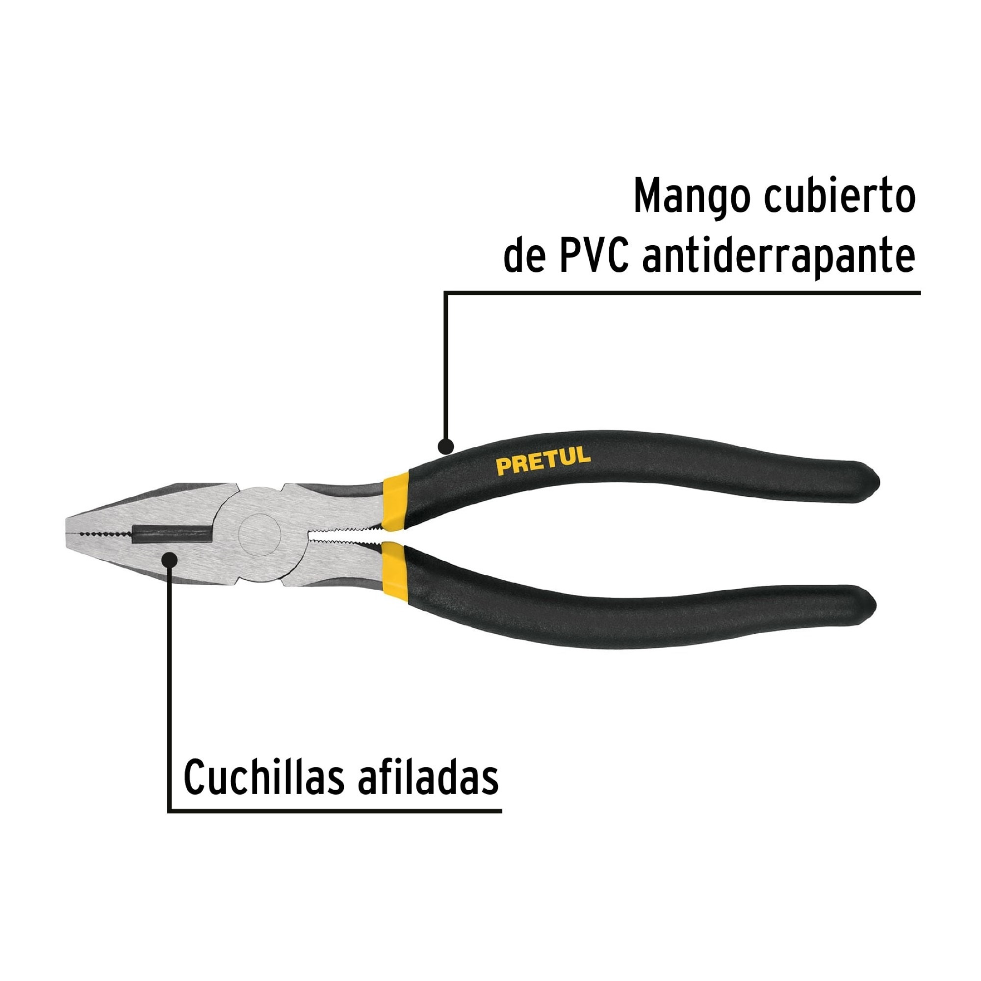 Alicate Para Electricista De 20 cm De Pvc Antiderrapante - Imagen 3