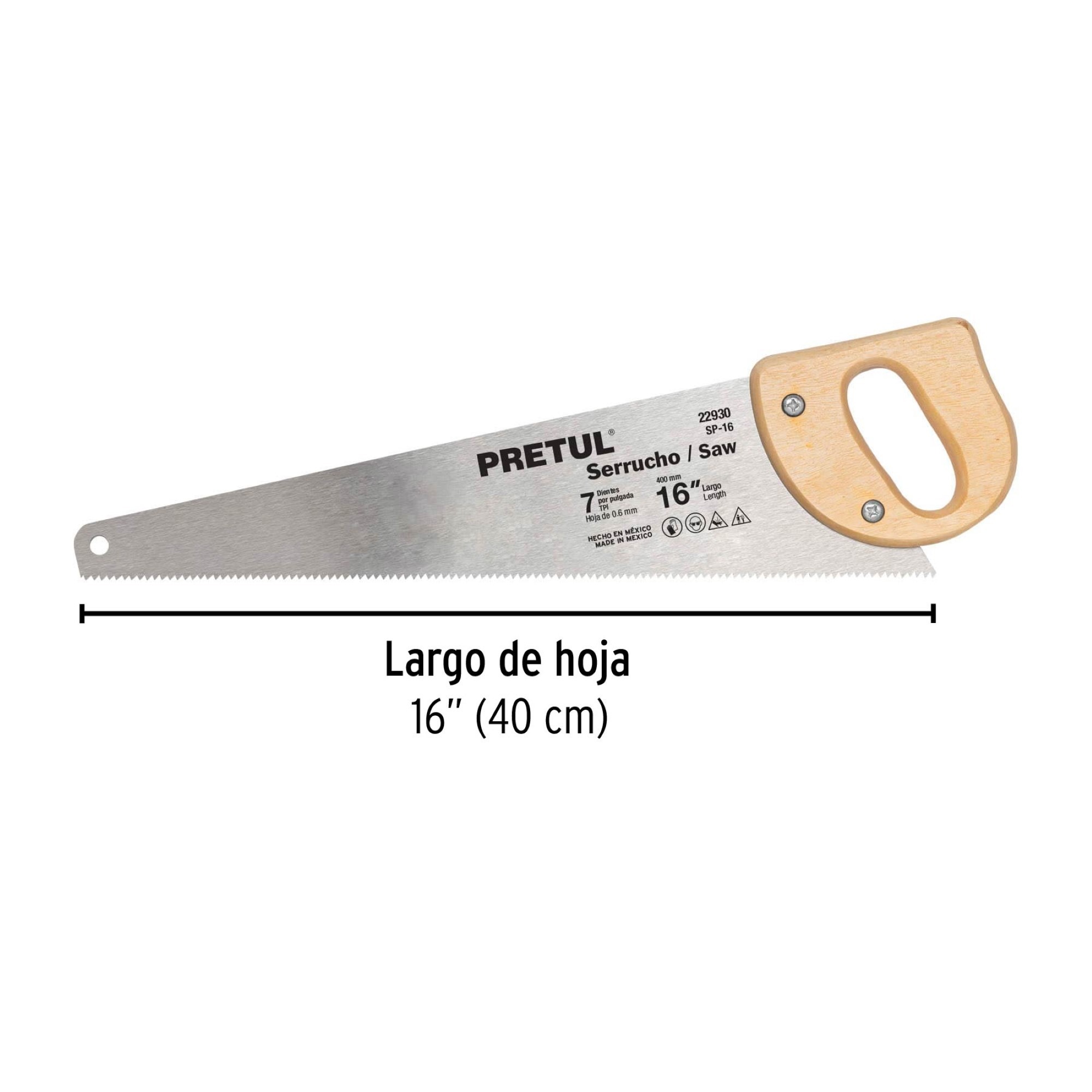 Serrucho De 41 cm. 7 Dpp Con Mango De Madera. Uso Hogar - Imagen 3