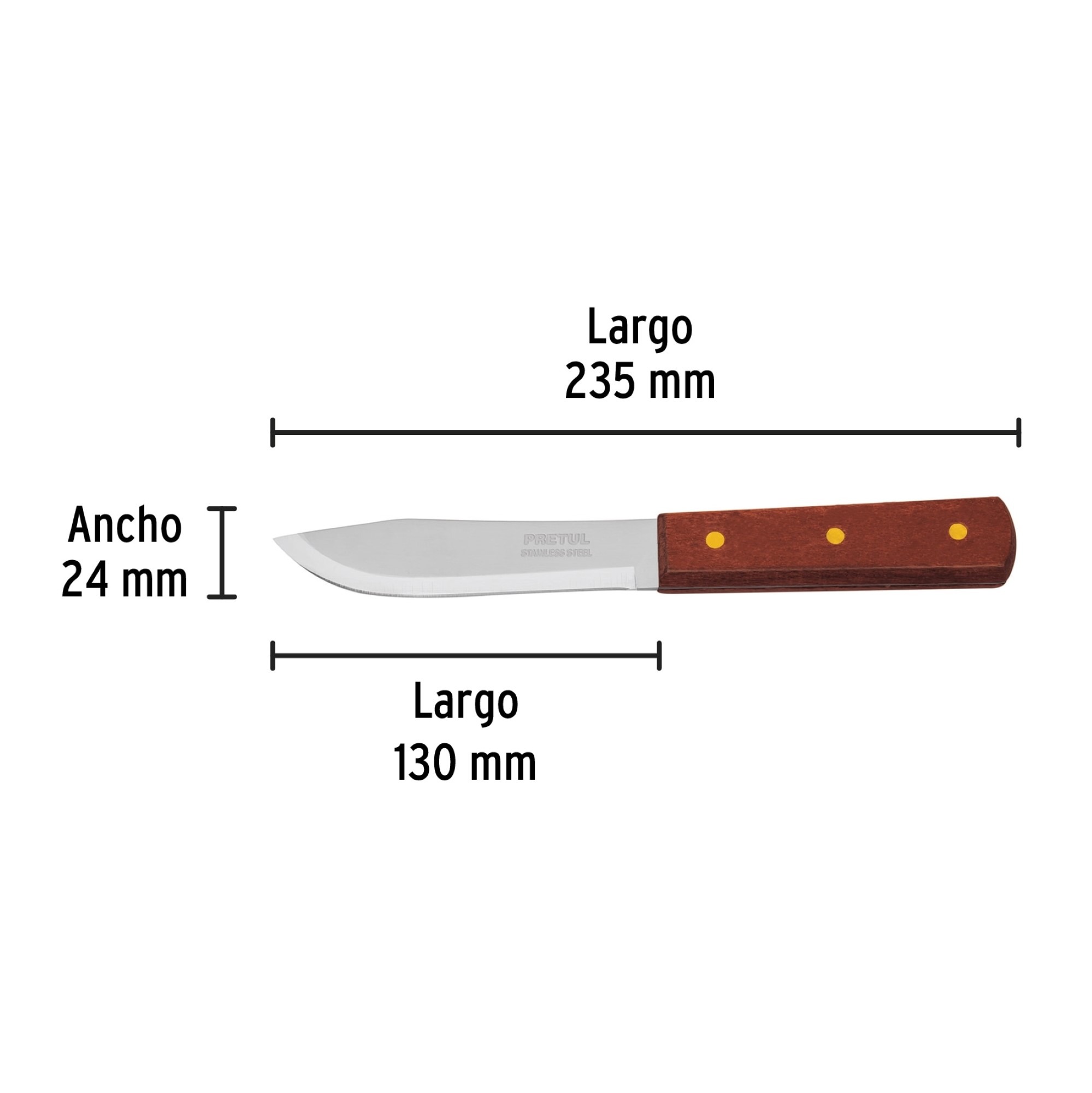 Cuchillo Cebollero De 5" Con Mango De Madera - Imagen 4