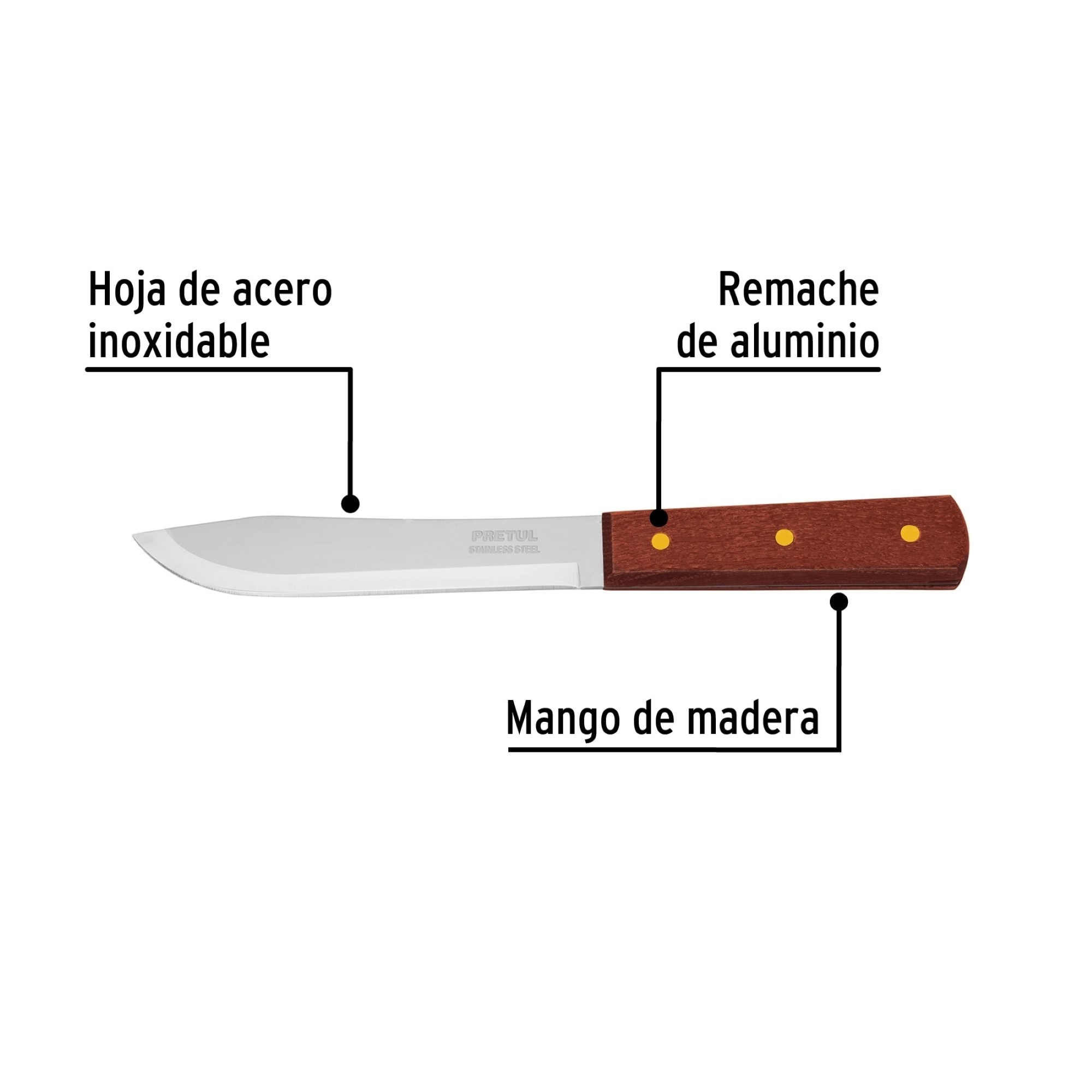 Cuchillo Cebollero De 6" Con Mango De Madera - Imagen 3