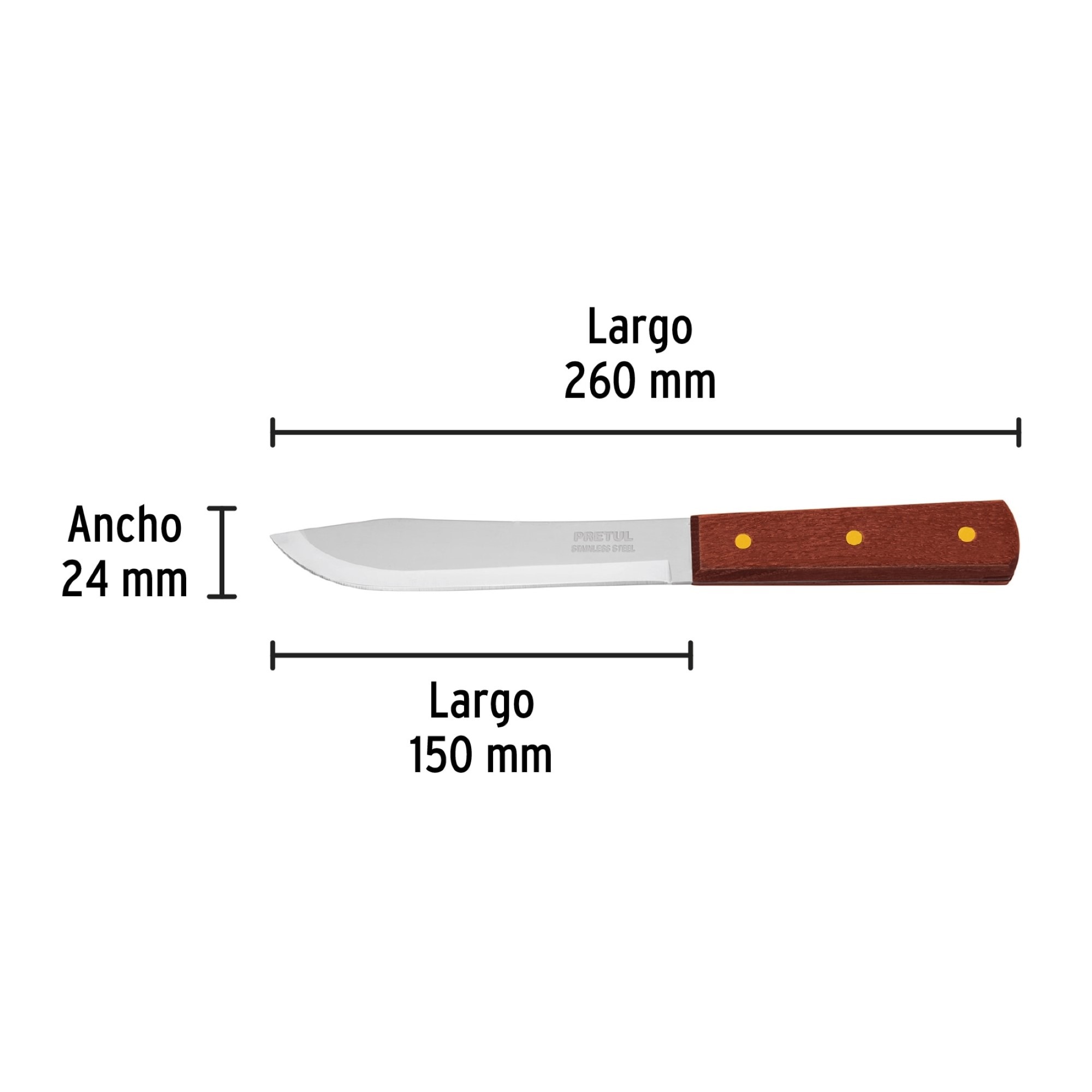 Cuchillo Cebollero De 6" Con Mango De Madera - Imagen 4