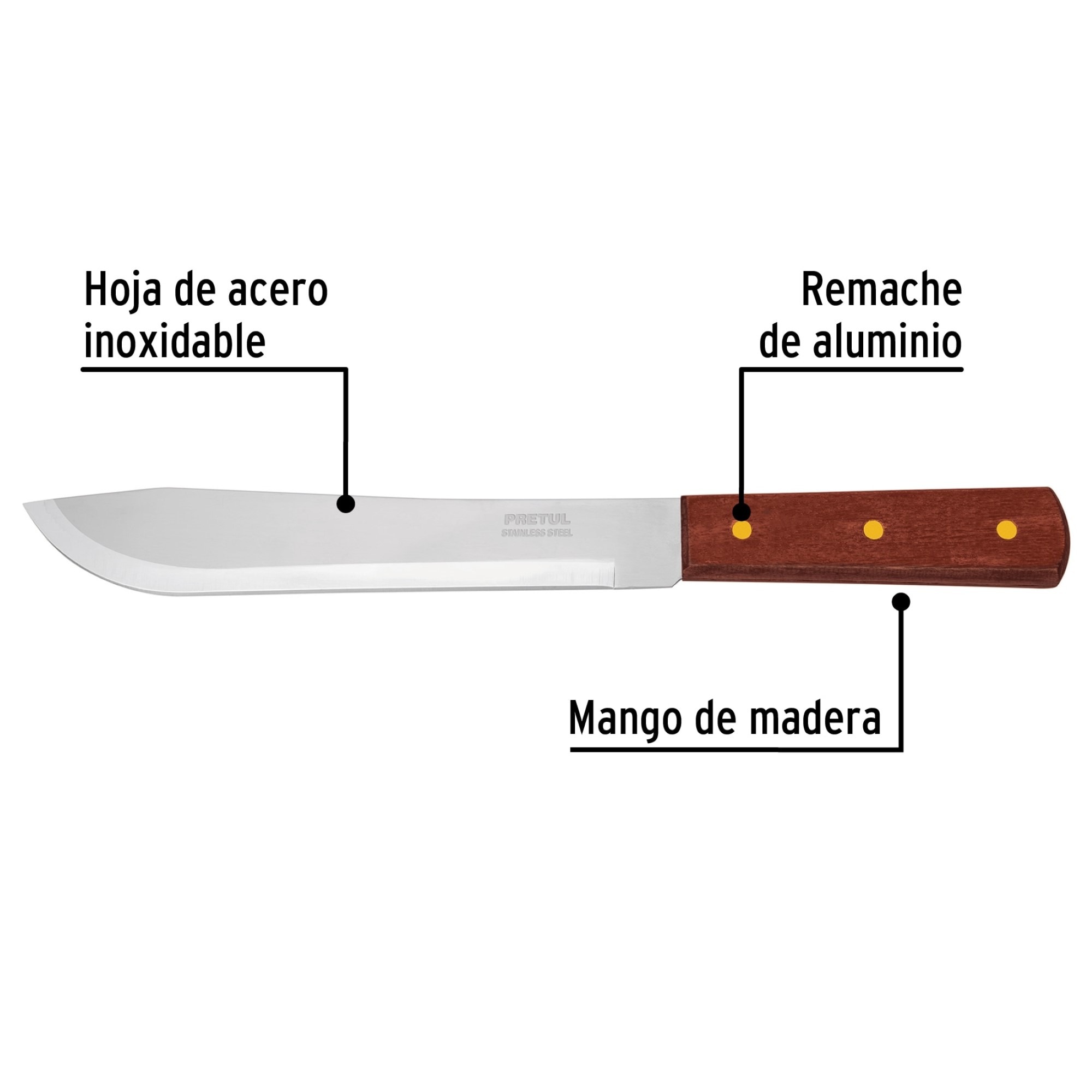 Cuchillo Cebollero De 8" Con Mango De Madera - Imagen 3