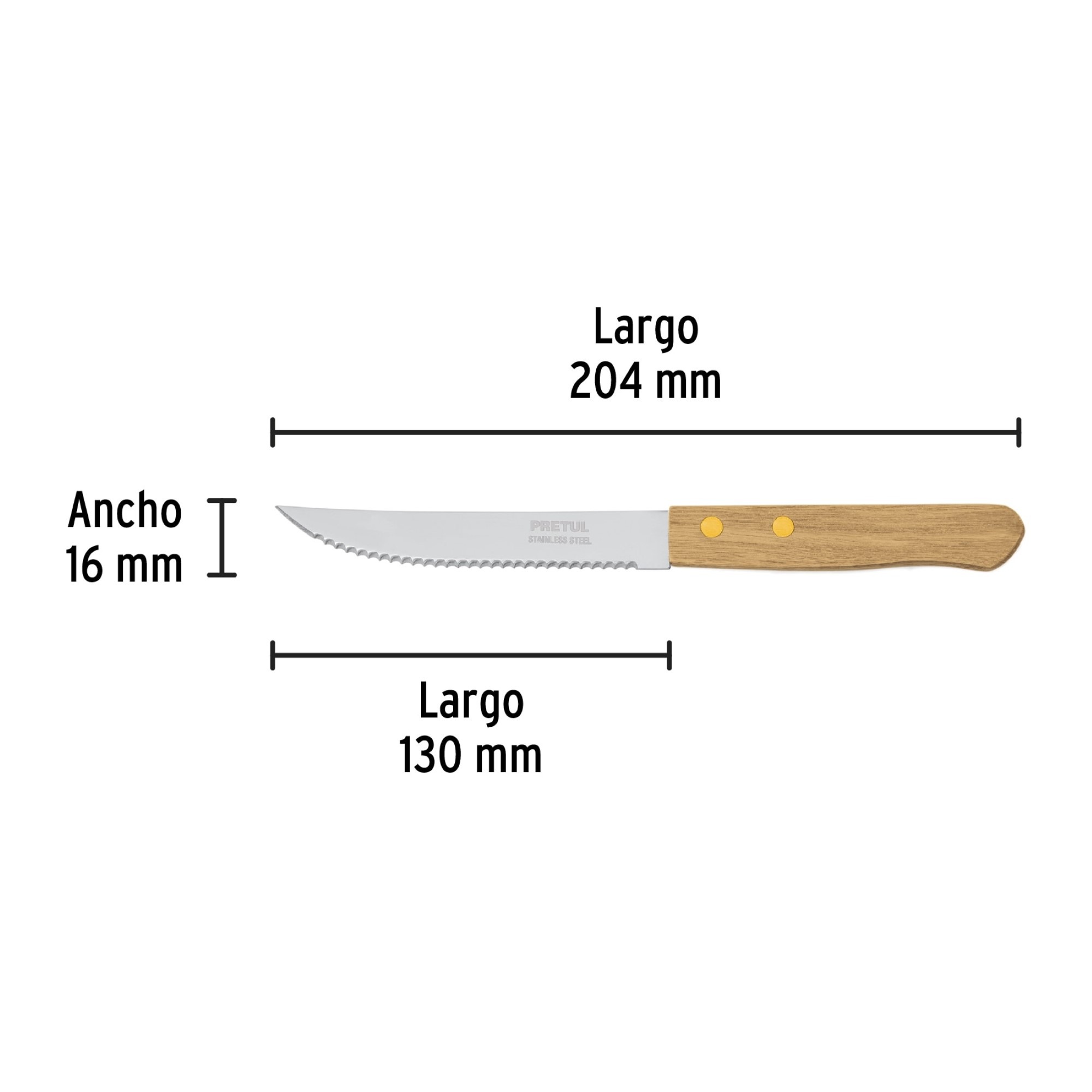 Cuchillo Sierra De 5" Con Mango De Madera - Imagen 4