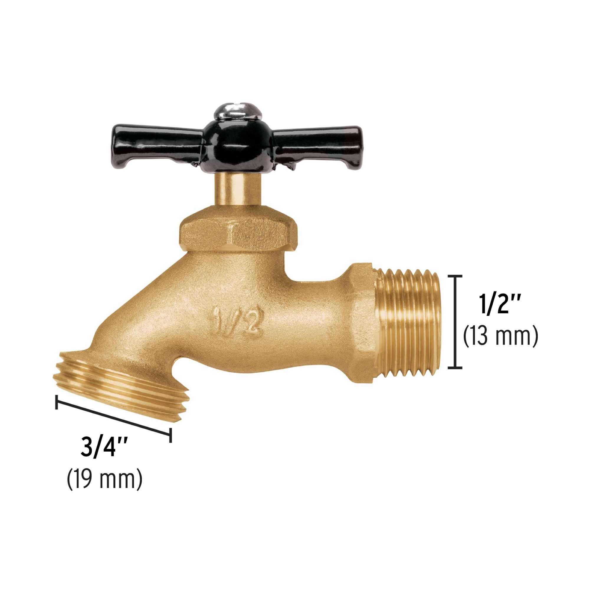 Llave De Agua De 1/2" Con Rosca Para Jardín Latón 100 Gr - Imagen 2