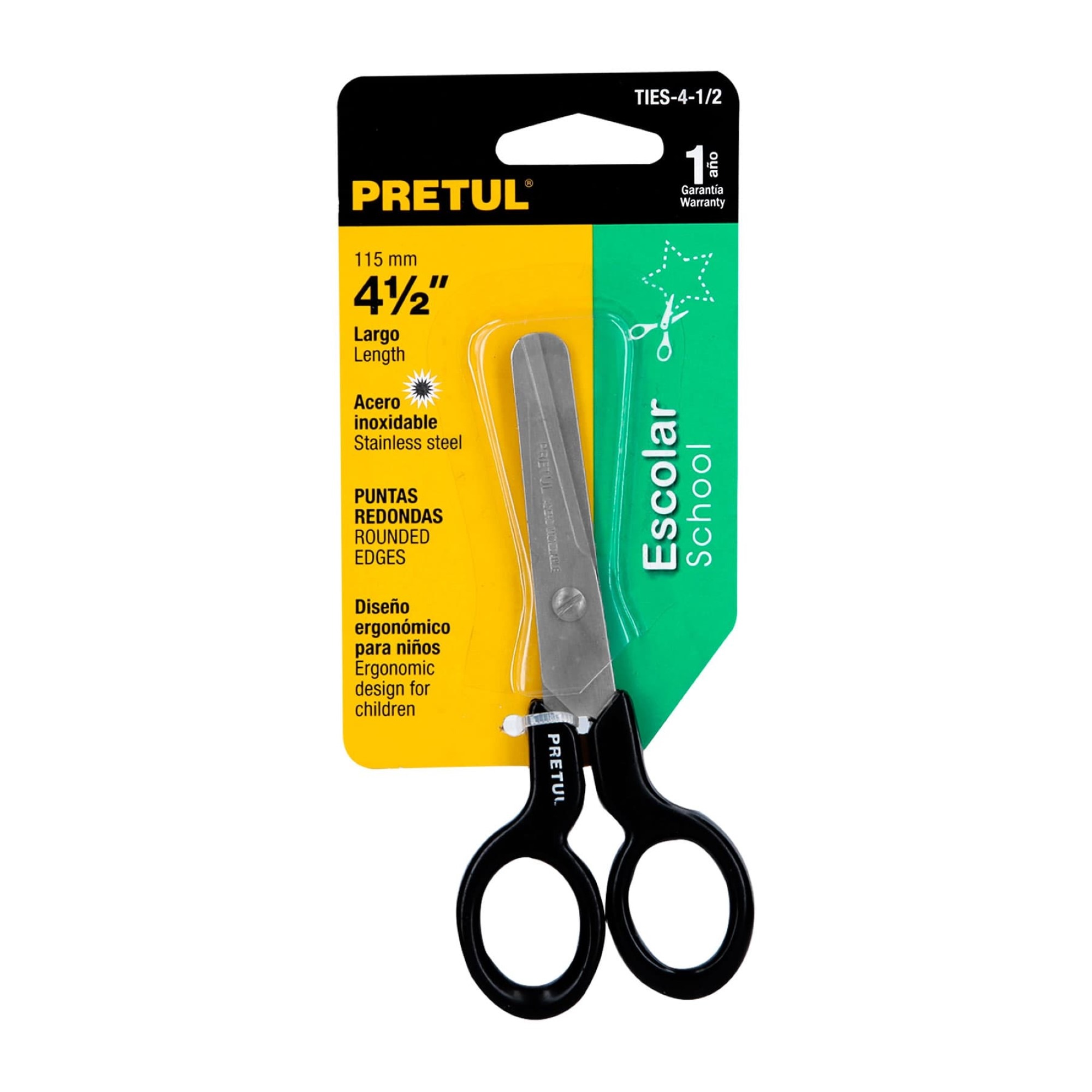 Tijeras Punta Redonda De 11 cm En Acero Inoxidable Para Niño - Imagen 2