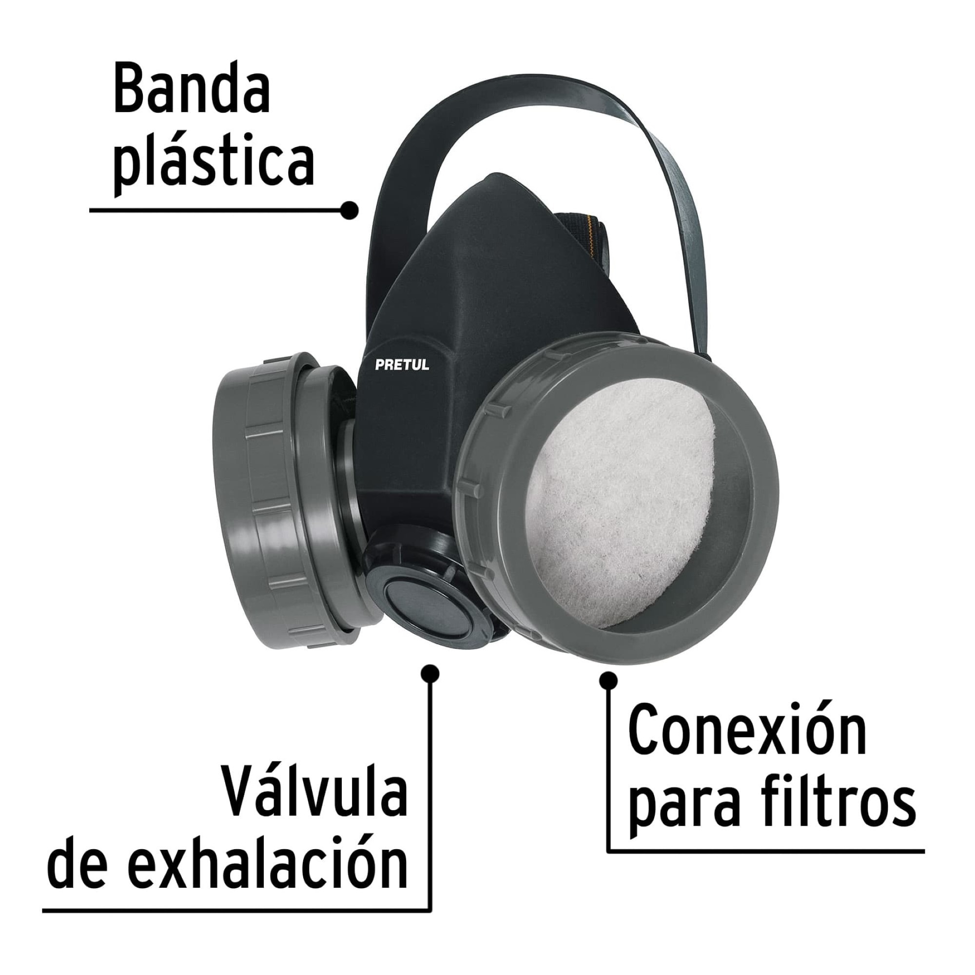 Máscara Media Cara Reutilizable Para Usar Con 2 Filtros - Imagen 3