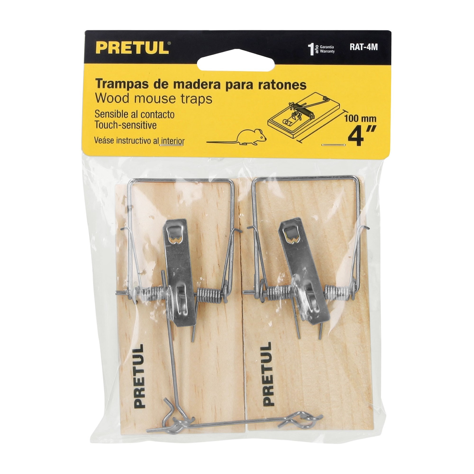 2 Trampas Para Ratones En Madera De 10 cm Uso Profesional - Imagen 2