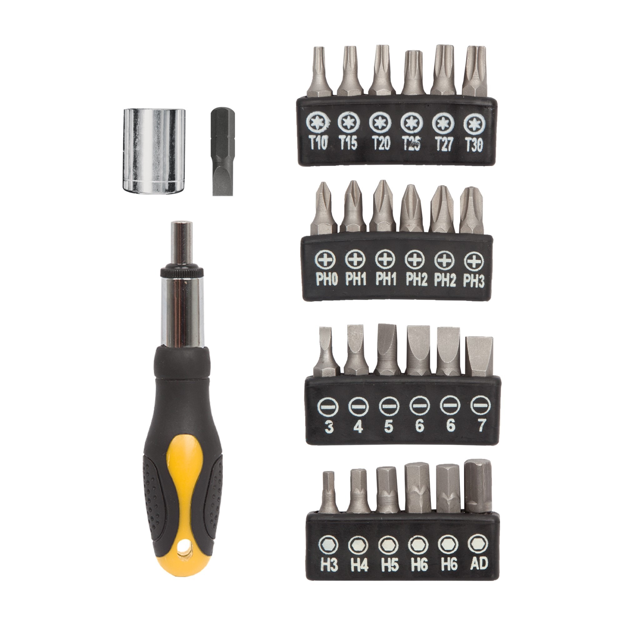 Juego De Copas Ratchet Y Puntas 39 Piezas Cuadrante 1/4" - Imagen 3