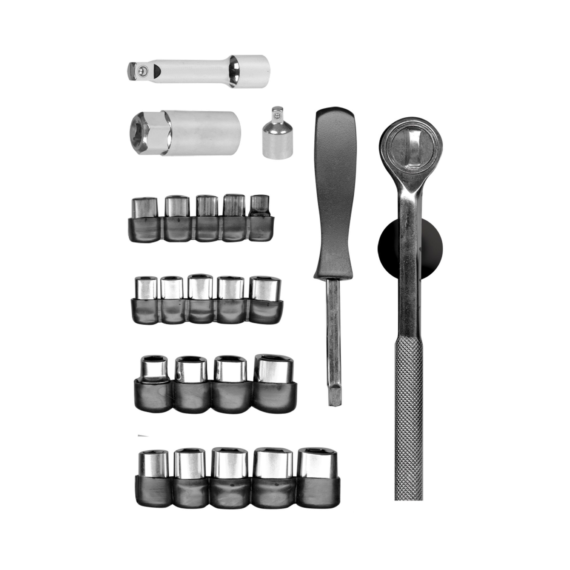 Juego De Copas Y Ratchet 25 Piezas. Cuadrante 1/4" Y 3/8" - Imagen 3