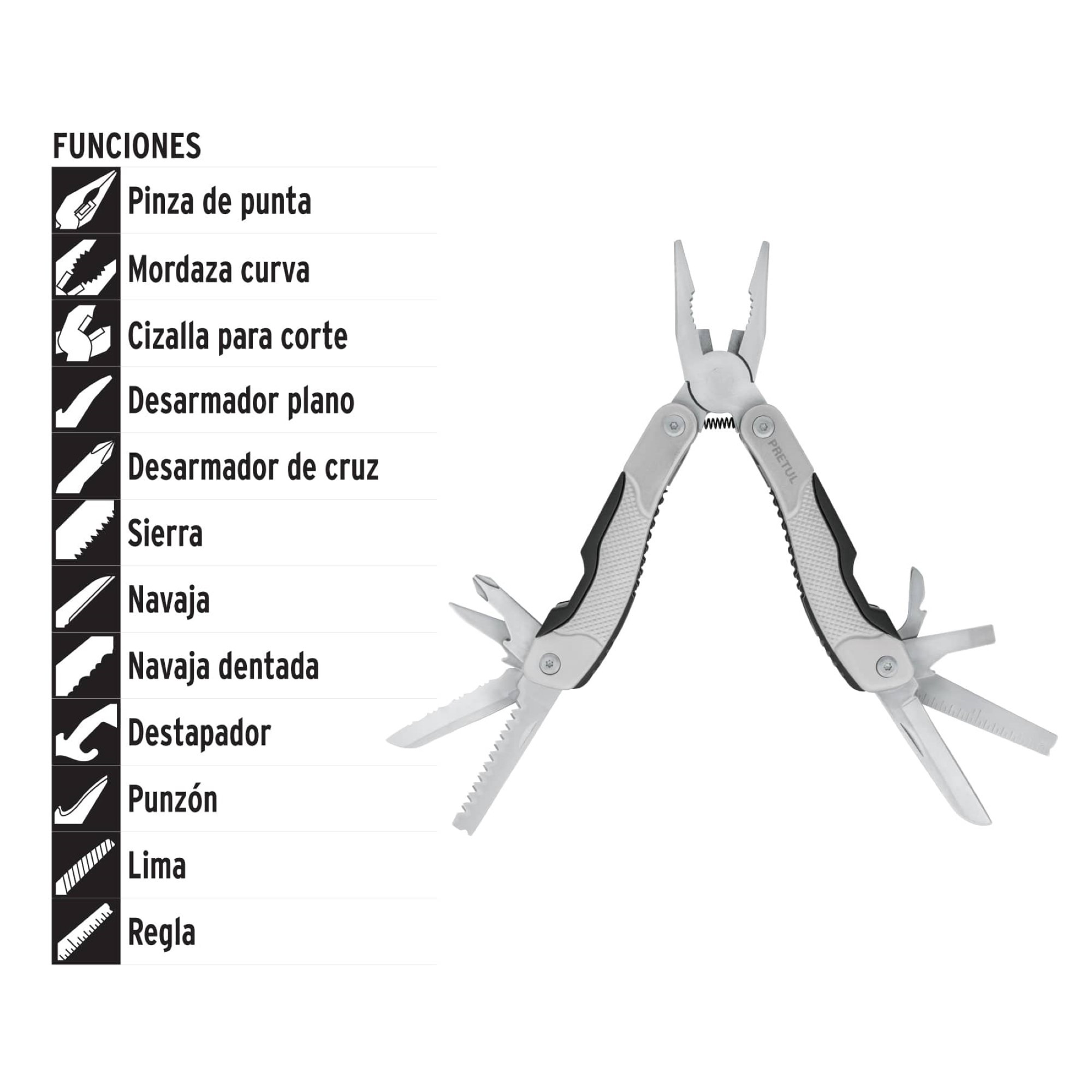 Alicate Multiherramienta De 12 Funciones. Incluye Estuche - Imagen 3