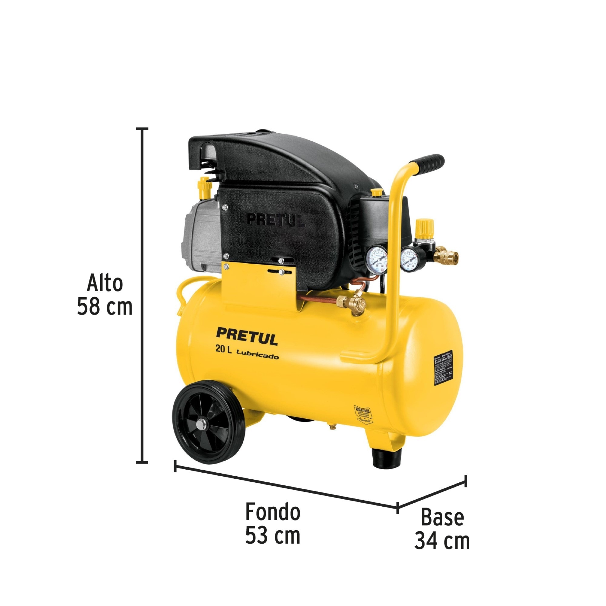Compresor De Aire Eléctrico Portail 20 L Manguera Y Pistola - Imagen 4