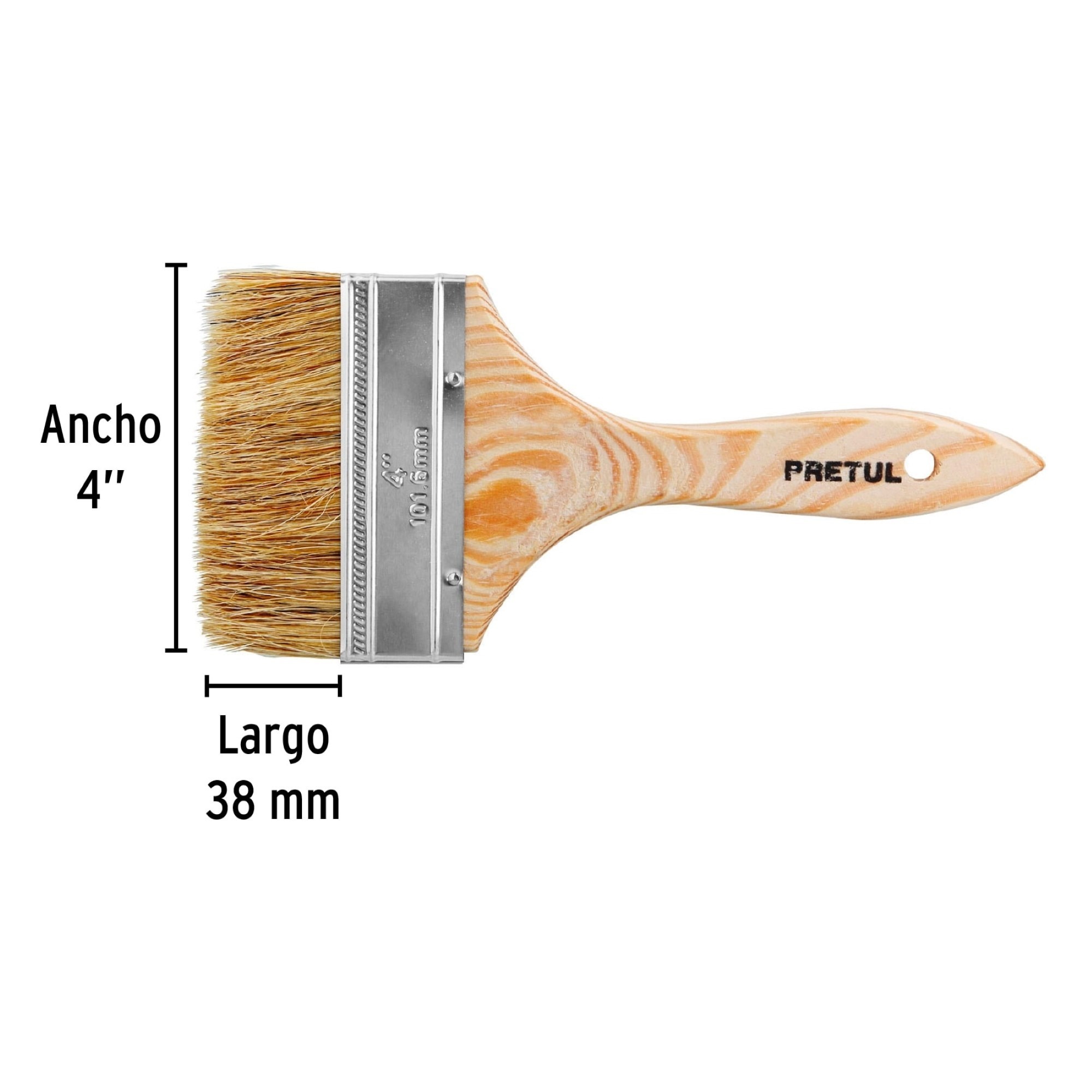 Brocha De 4" Con Mango De Madera. Usos Generales - Imagen 4
