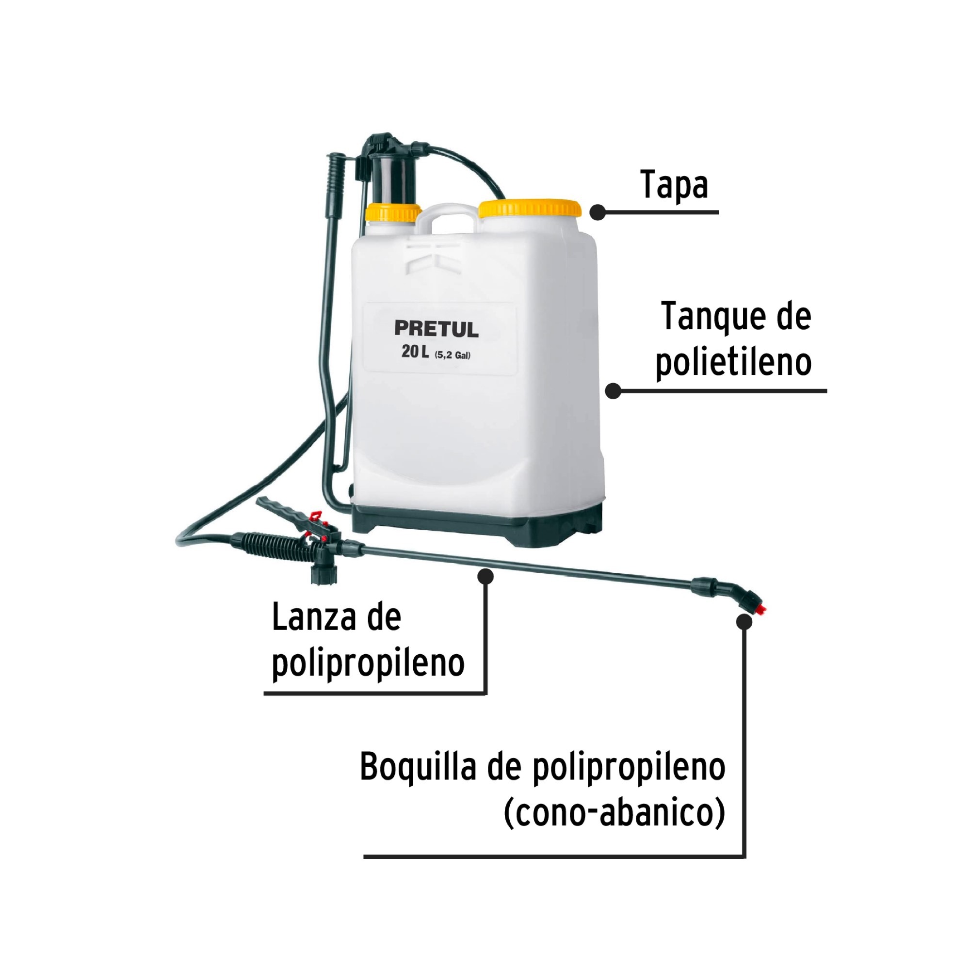 Fumigador De Espalda Manual Con Capacidad De 20 Litros - Imagen 4