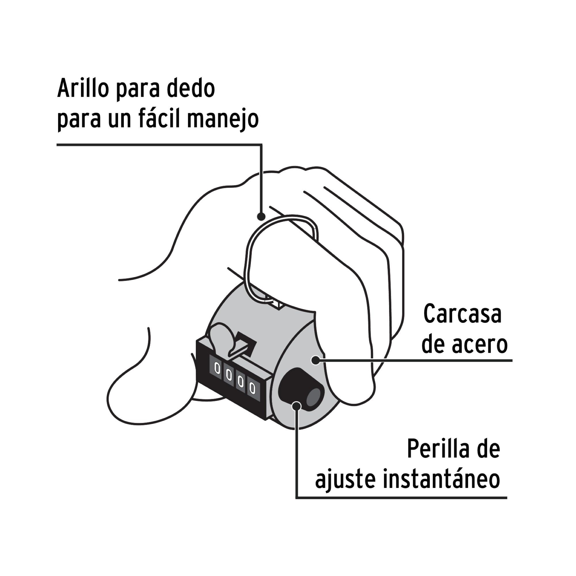 Contador Manual 4 Dígitos Resiste a Impactos - Imagen 3