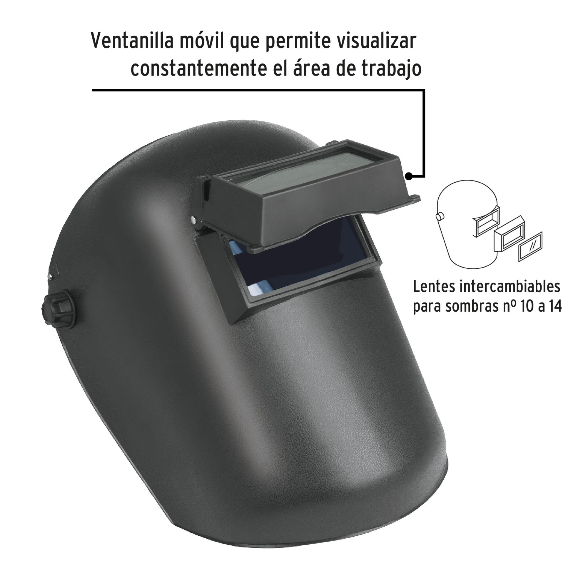 Careta Completa Para Soldar Con Lente Abatible - Imagen 4