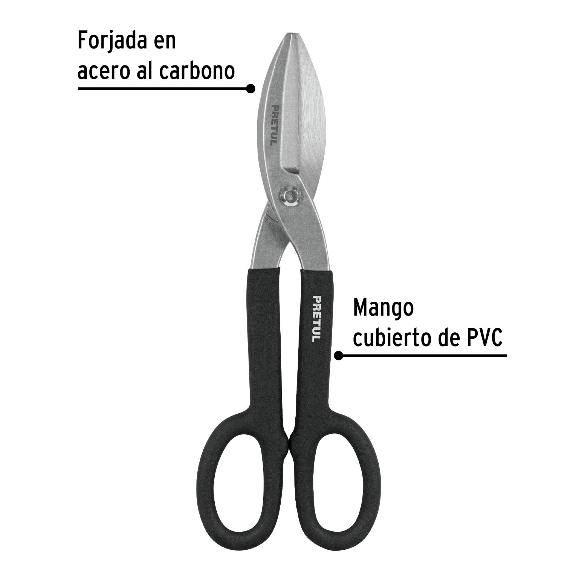 Tijeras Para Hojalatero De 30 cm En Acero Y Mango De Pvc - Imagen 3