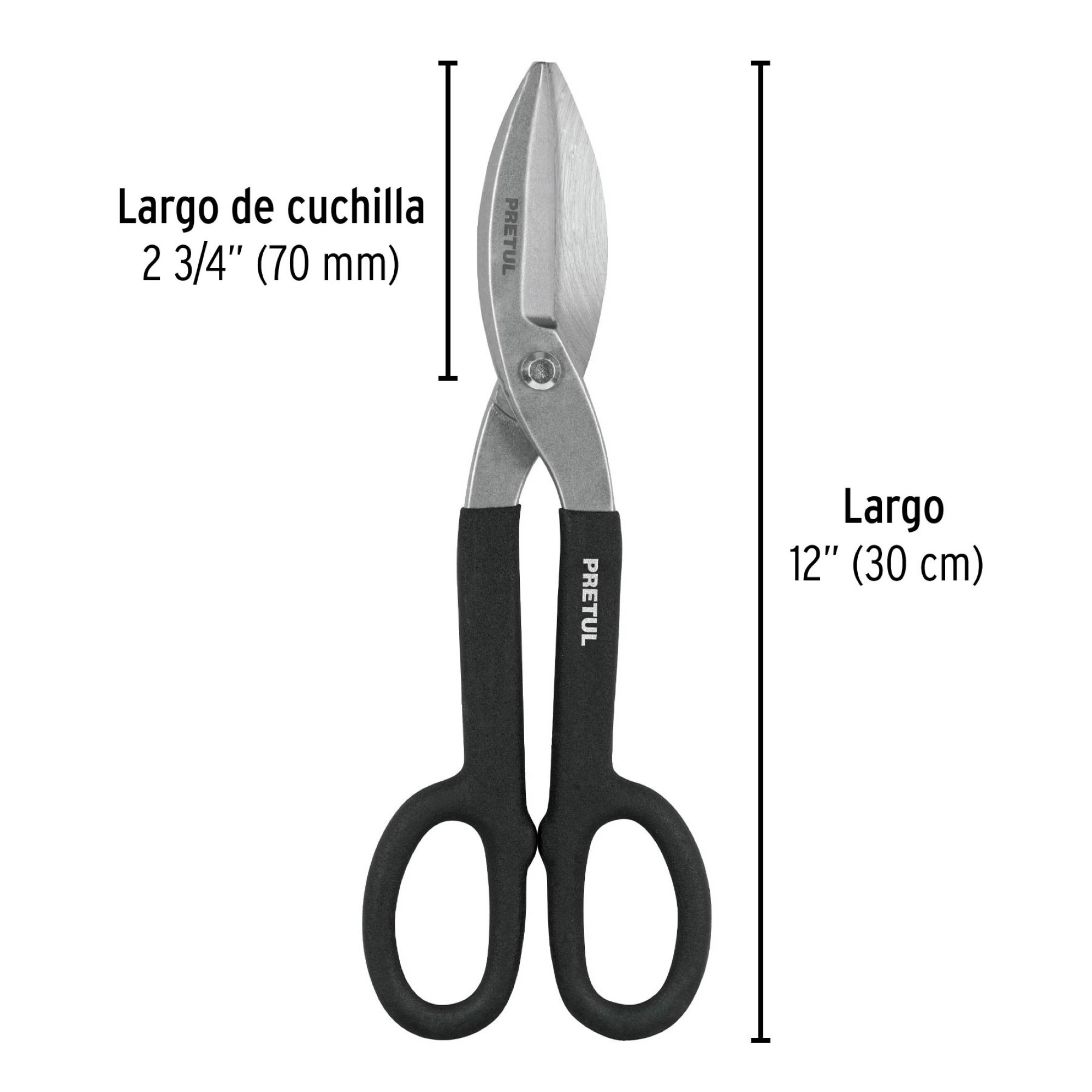 Tijeras Para Hojalatero De 30 cm En Acero Y Mango De Pvc - Imagen 4