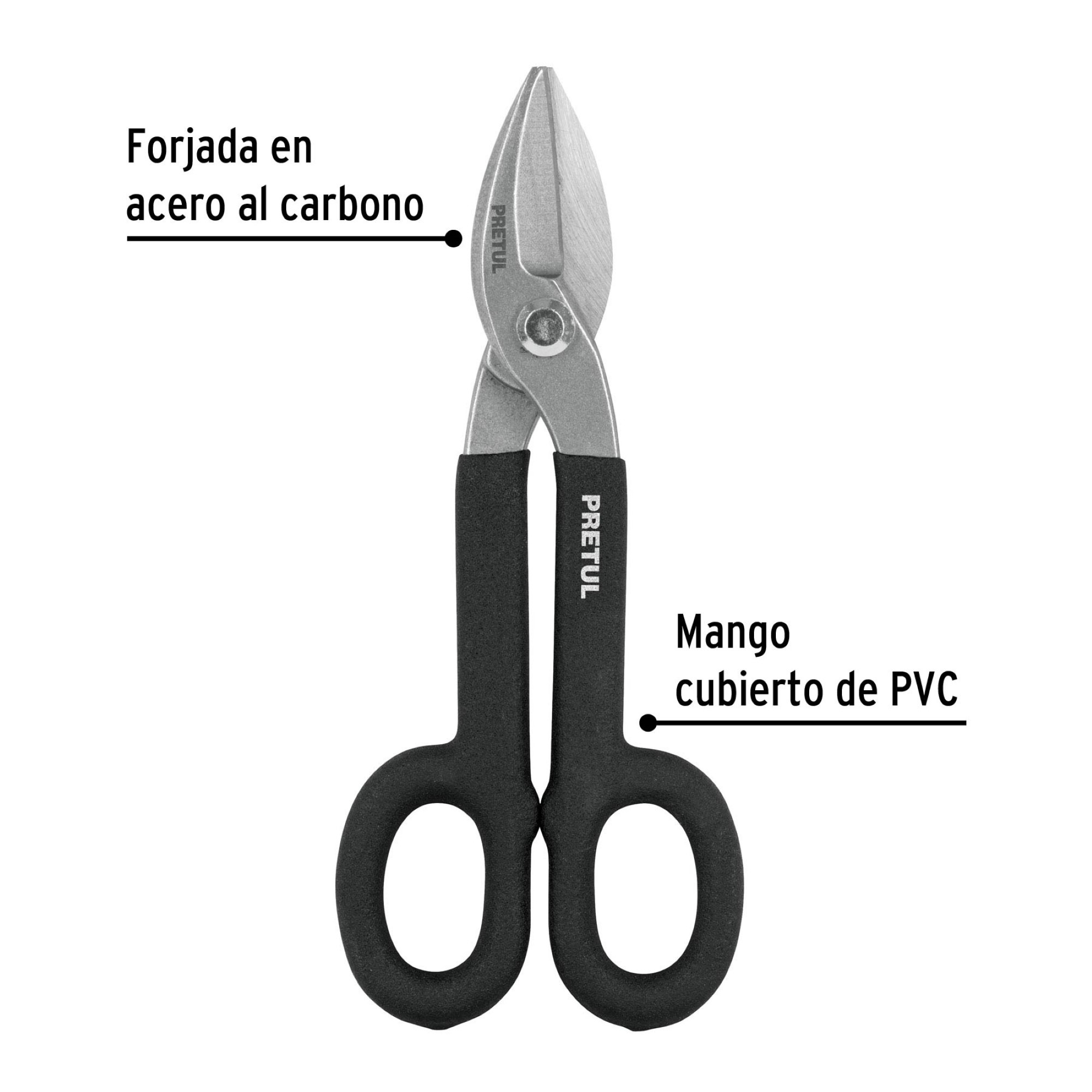 Tijeras Para Hojalatero De 20 cm En Acero Y Mango De Pvc - Imagen 3