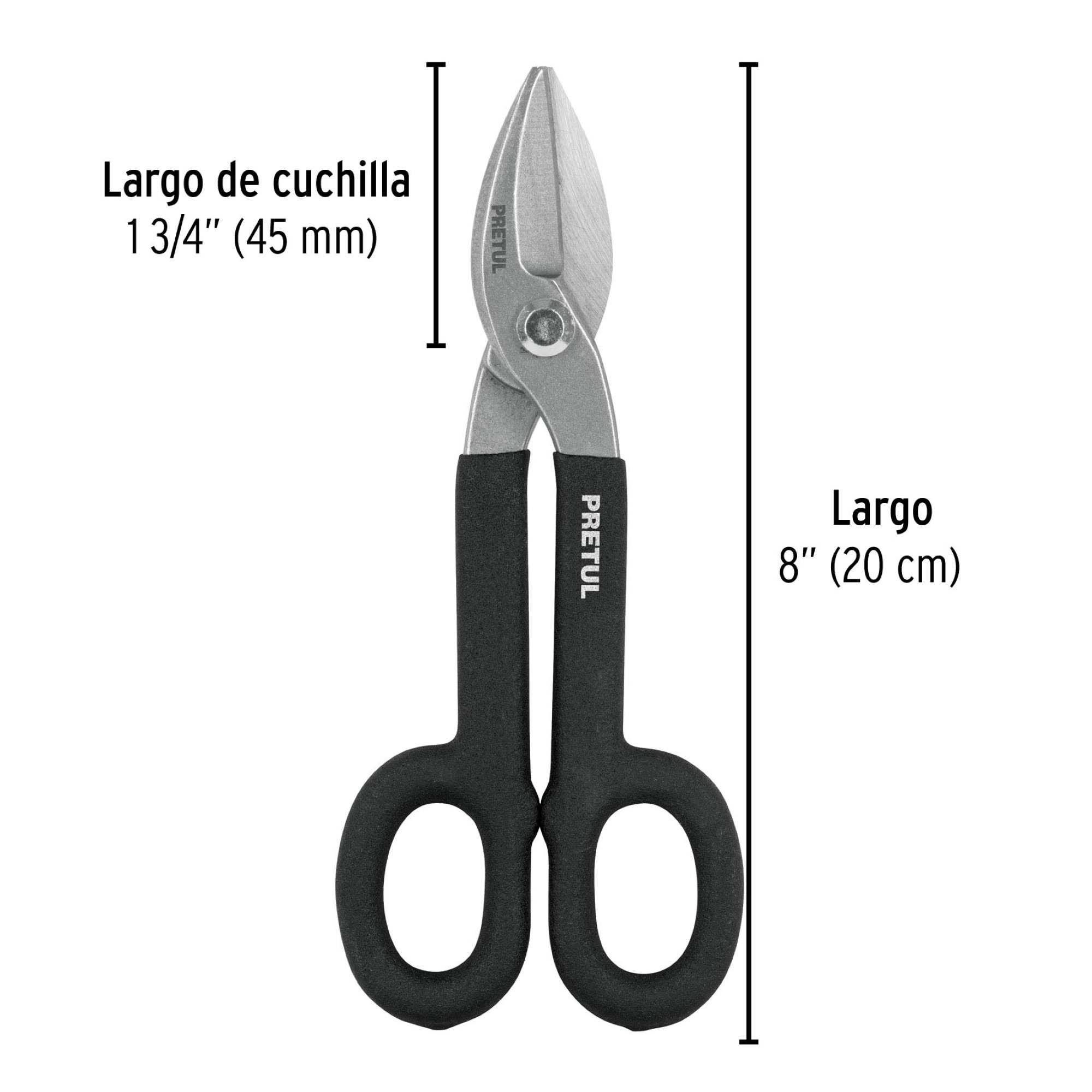 Tijeras Para Hojalatero De 20 cm En Acero Y Mango De Pvc - Imagen 4