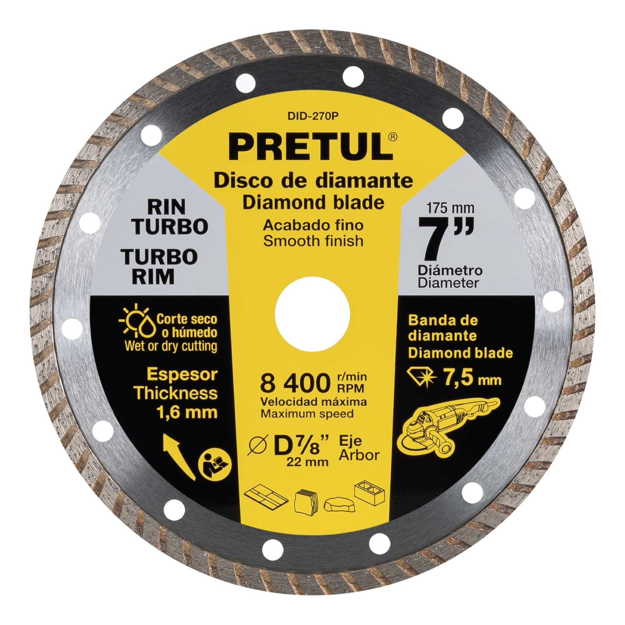 Disco De Diamante 7" Rin Turbo