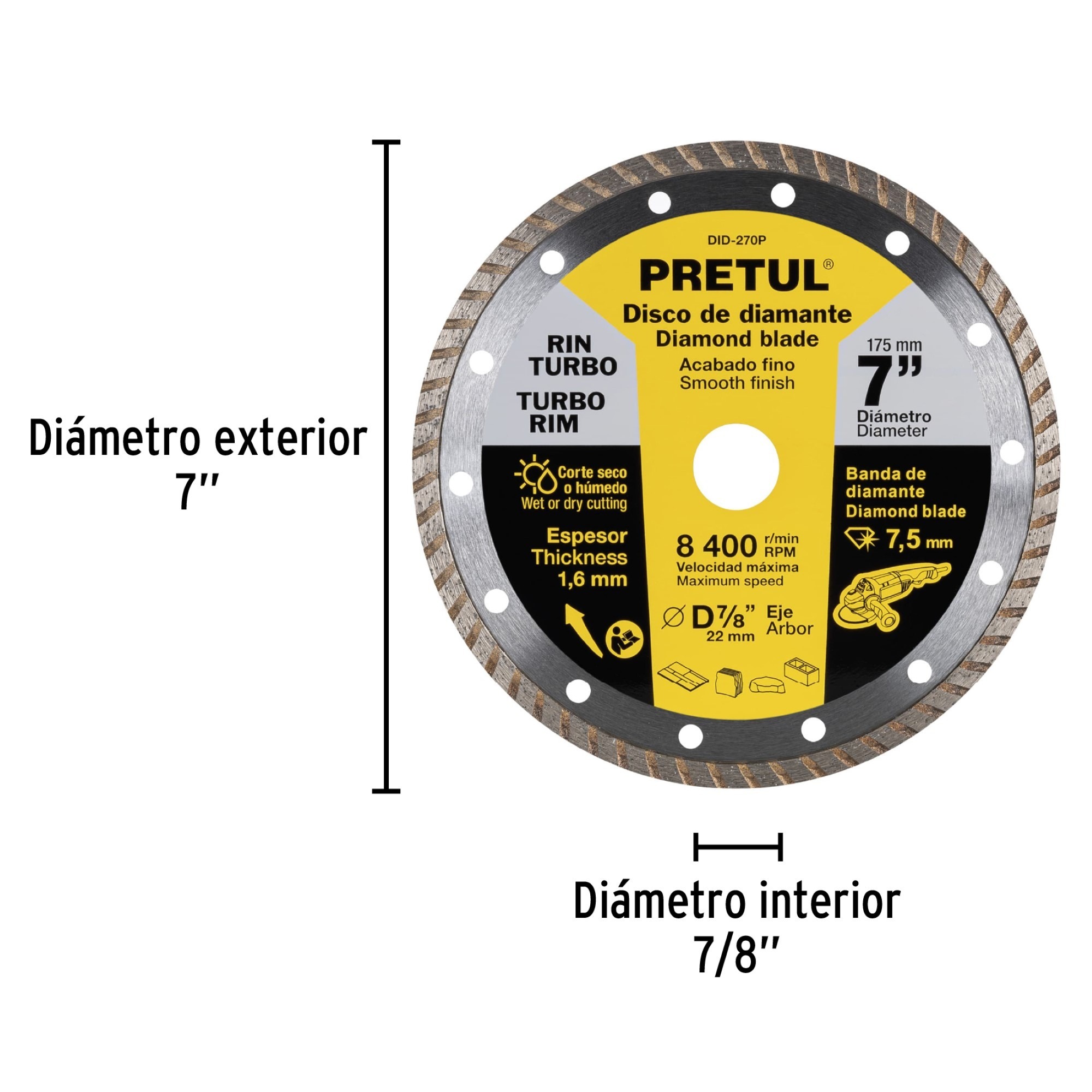 Disco De Diamante 7" Rin Turbo - Imagen 3