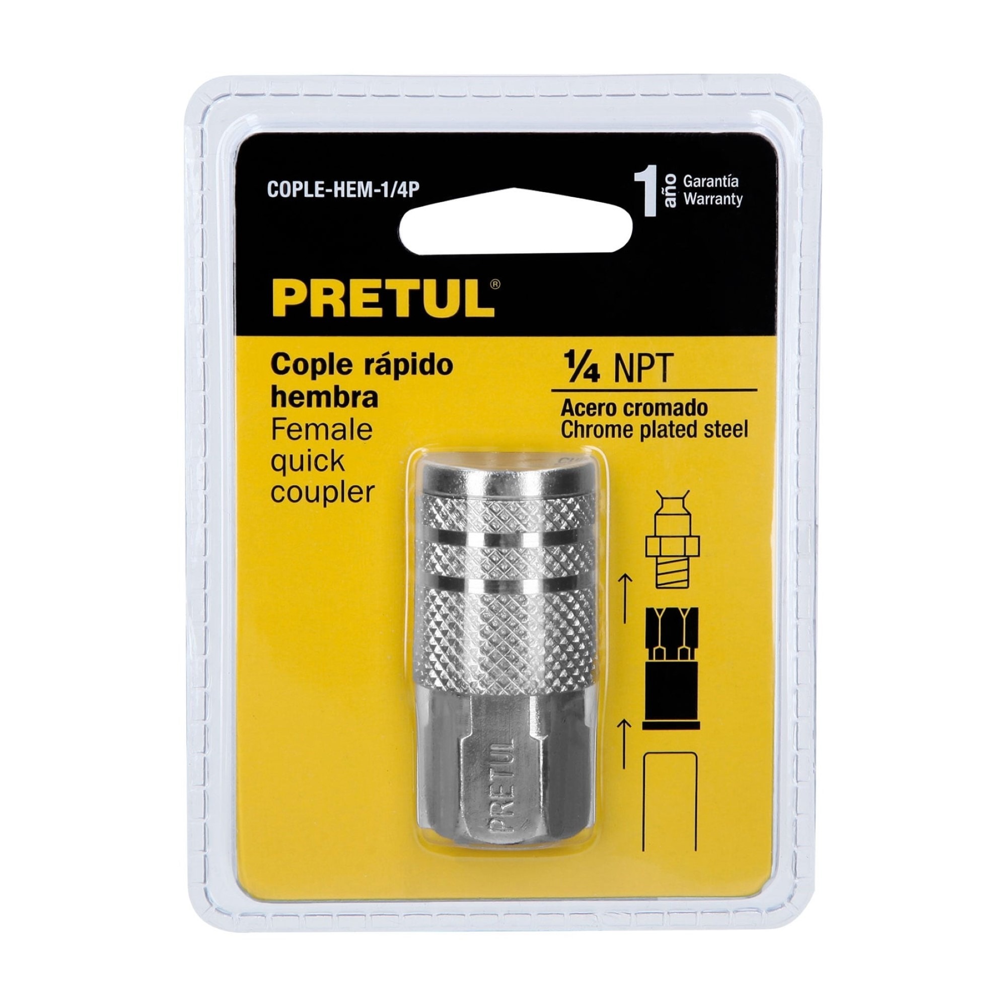 Acople Rápido Cromado De 1/4 Npt Para Compresor Hembra - Imagen 2