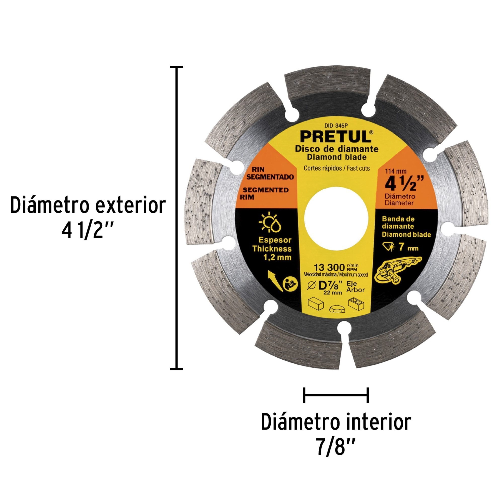 Disco De Diamante 4.1/2" Rin Segmetado - Imagen 4