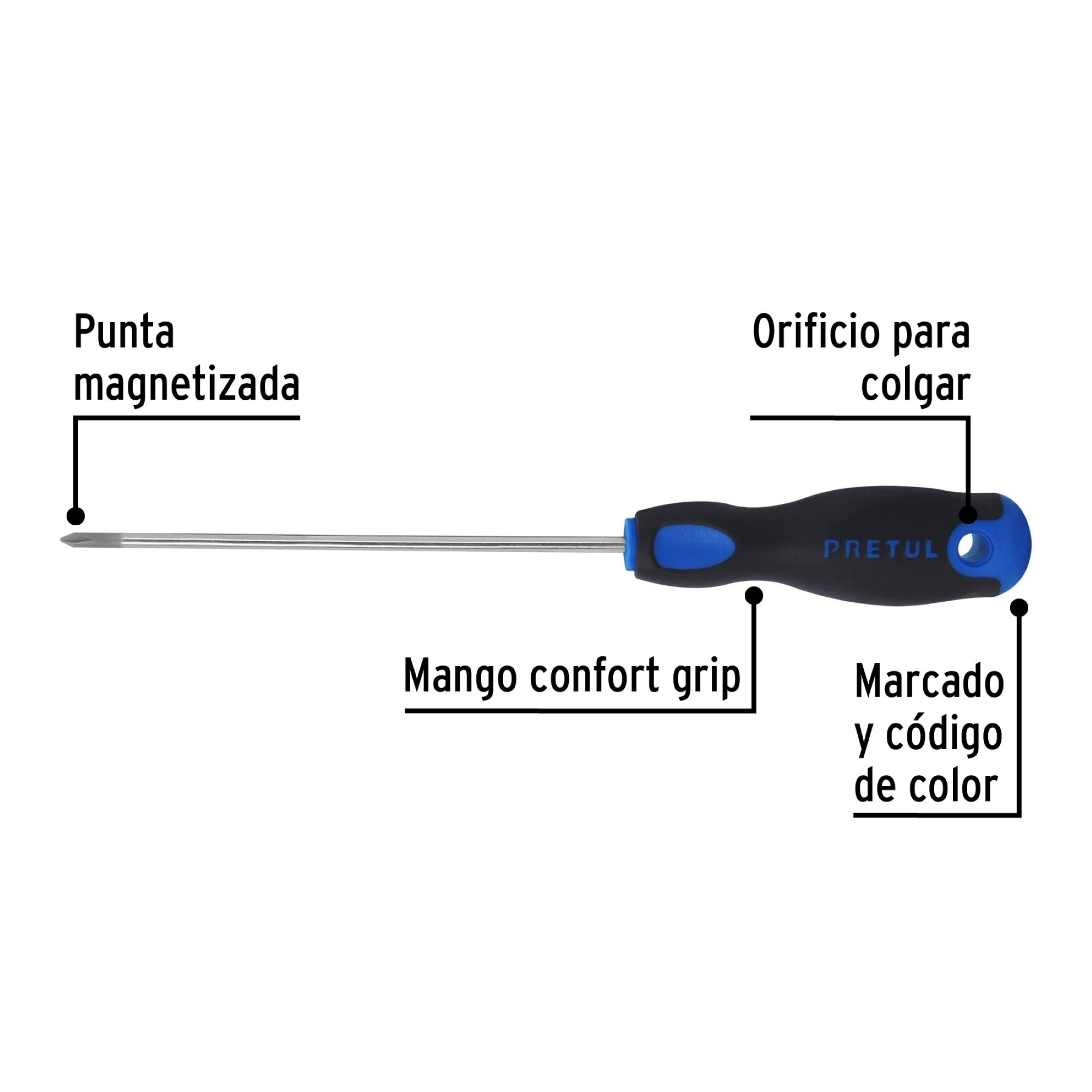 Destornillador Punta Phillips 1/8" x 6" Mango Comfort Grip - Imagen 3