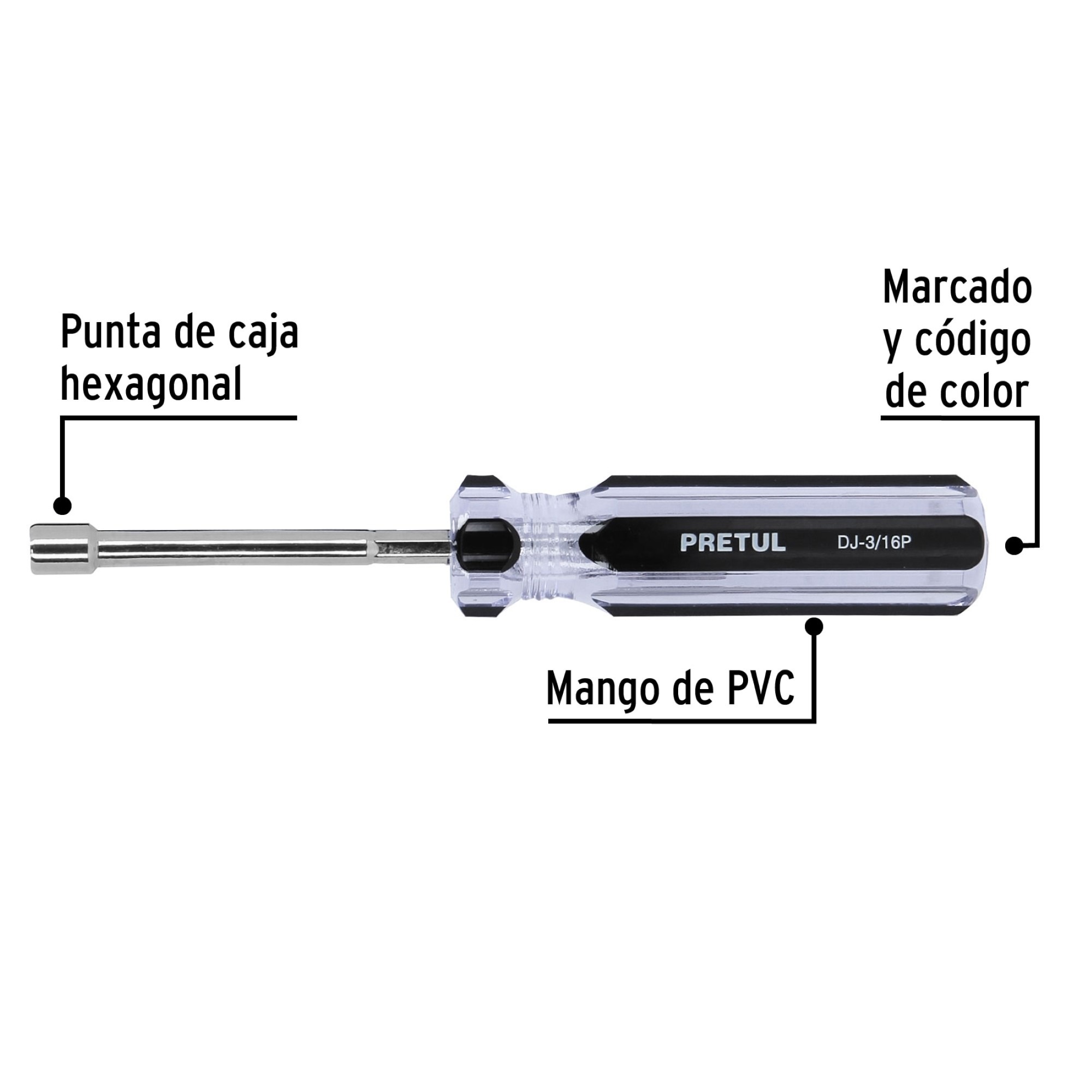 Destornillador De Copa 3/16" Con Mango De PVC - Imagen 3