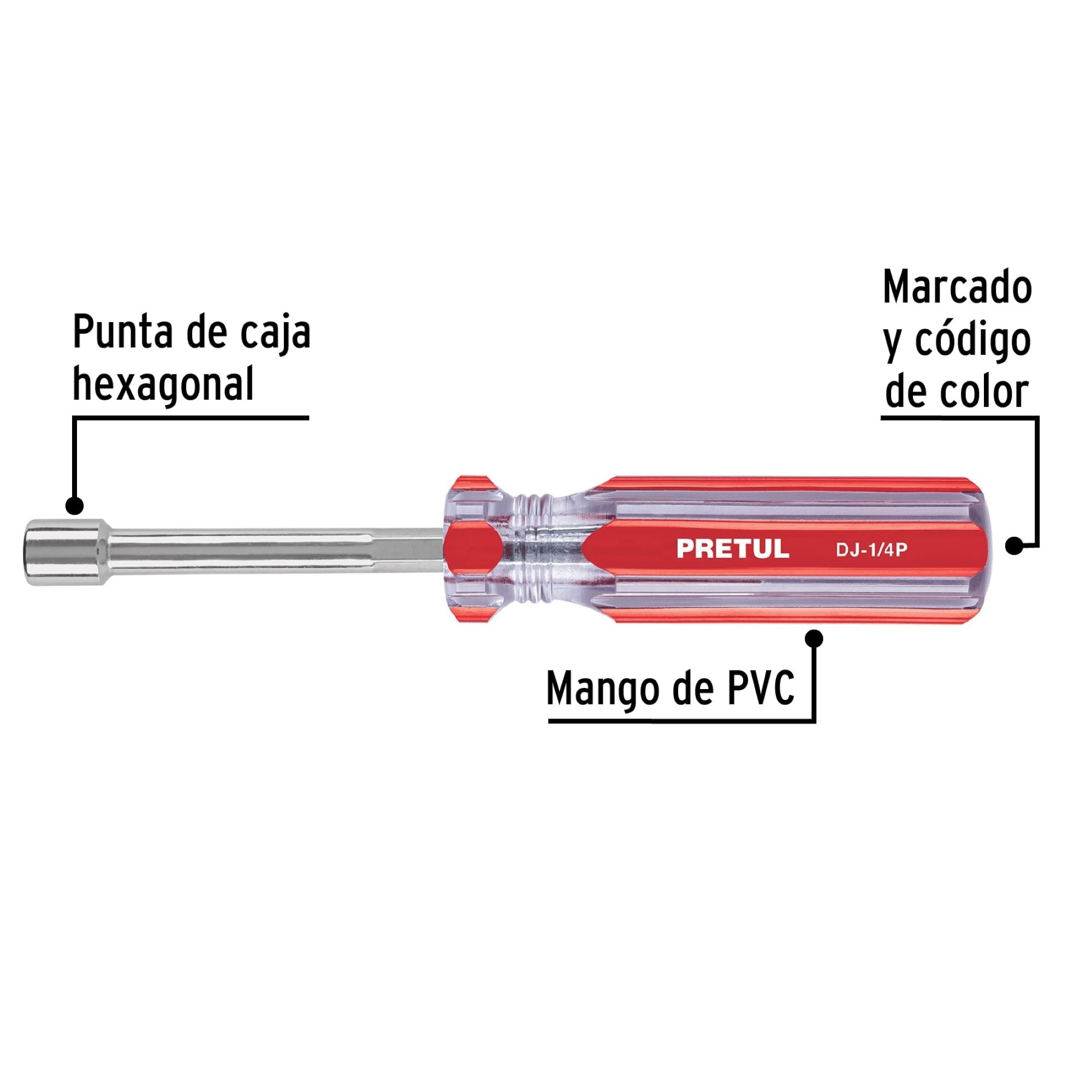 Destornillador De Copa 1/4" Con Mango De PVC - Imagen 3