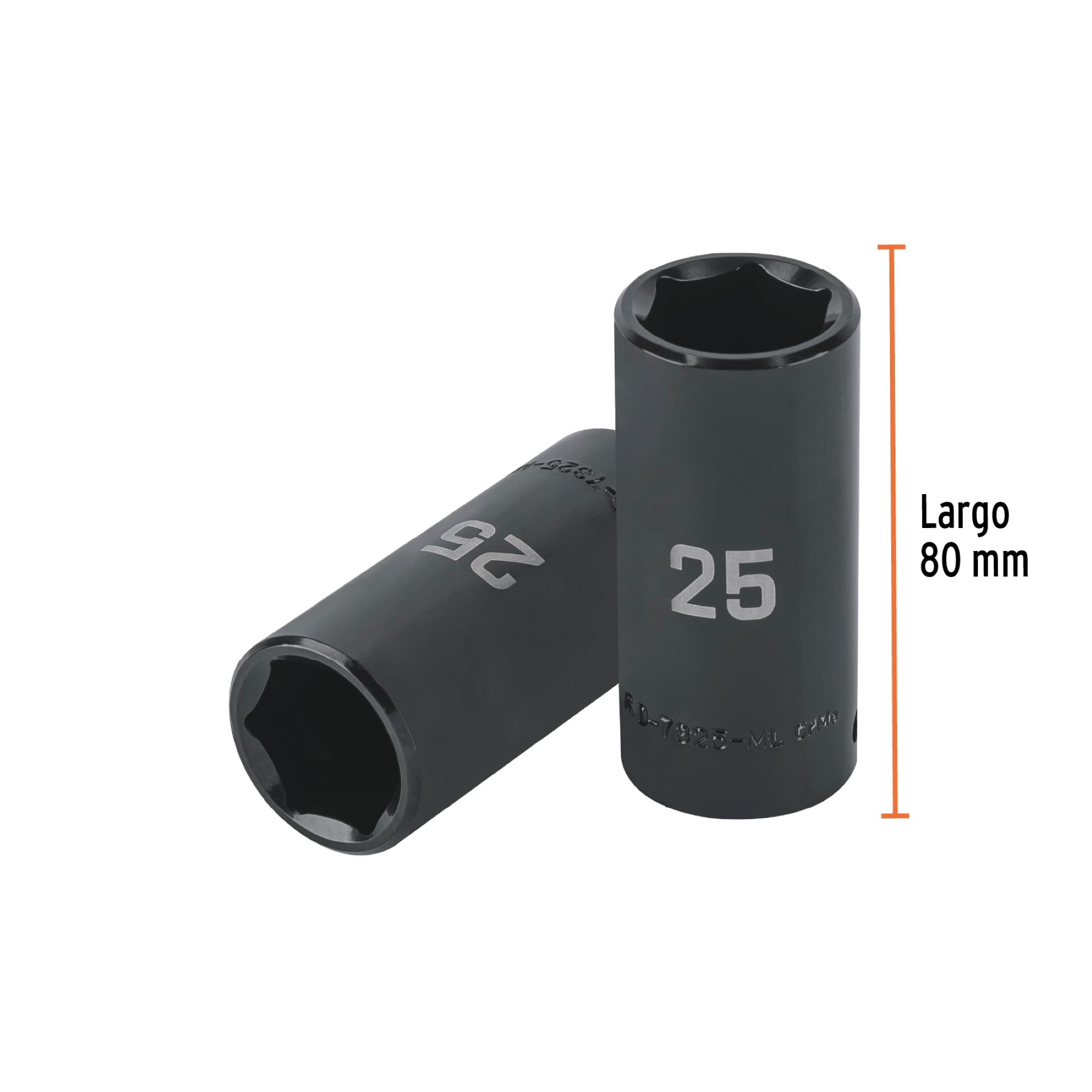 Copa Larga De Impacto 6 Puntas De 25 mm Cuadrante 1/2" - Imagen 2
