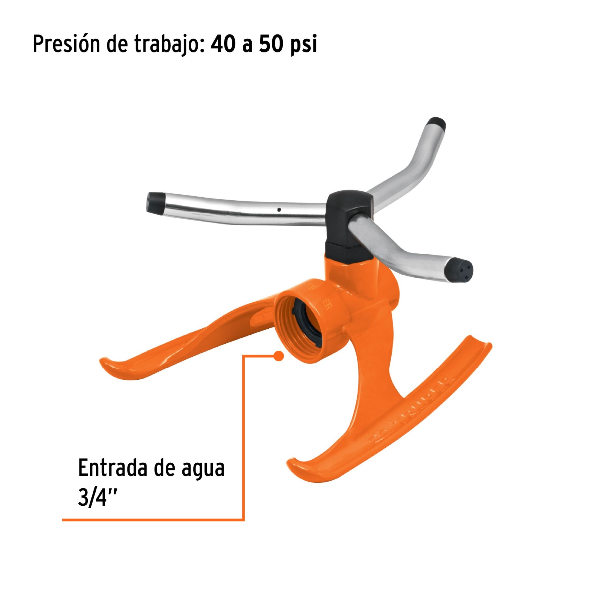 Aspersor De Riego 360° De Metal Y Aluminio Área De 12.6 M - Imagen 3