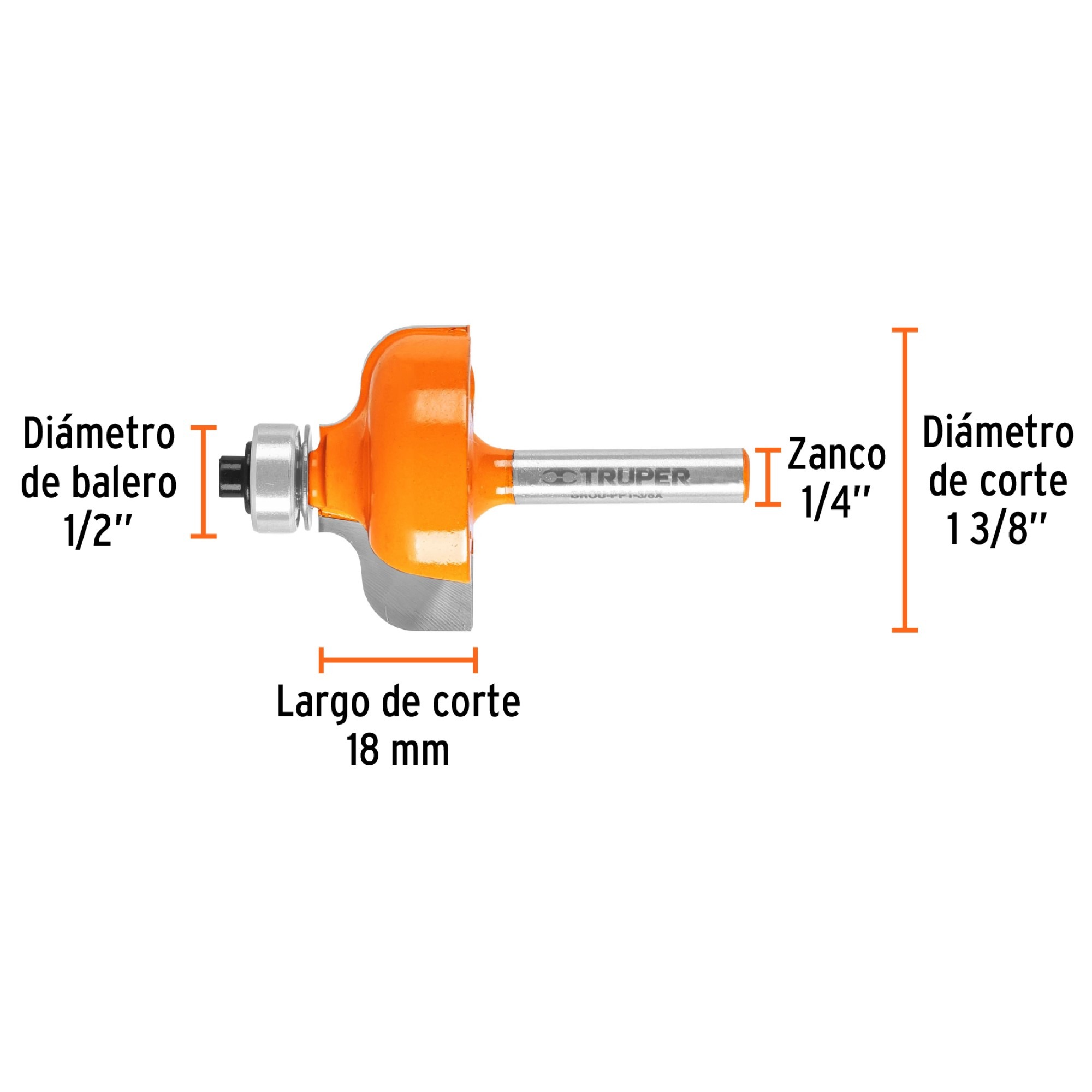 Fresa Pecho Paloma Con Balinera. Diámetro 1.3/8" - Imagen 2