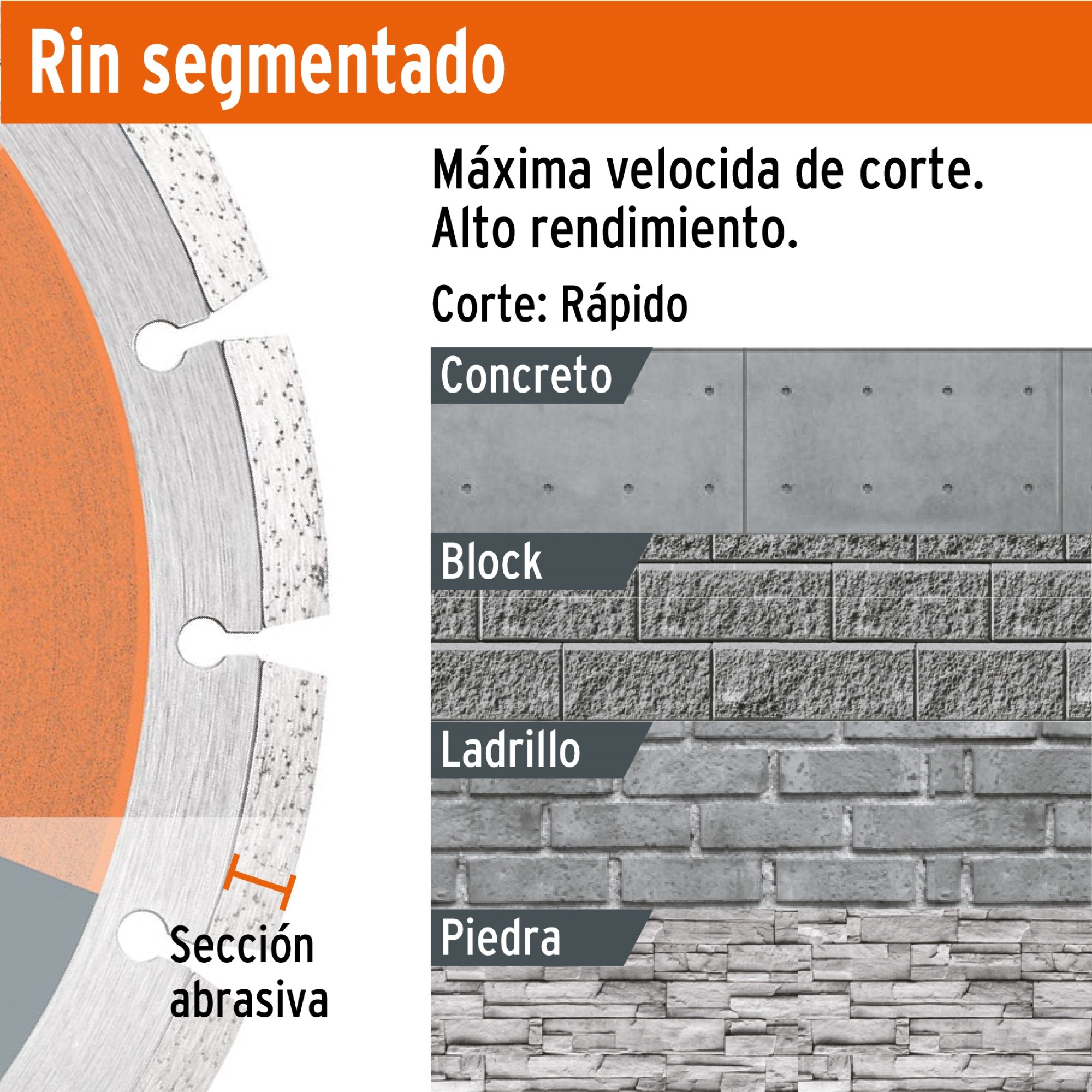 Disco De Diamante Rin Segmentado De 7" Centro 7/8" - Imagen 4