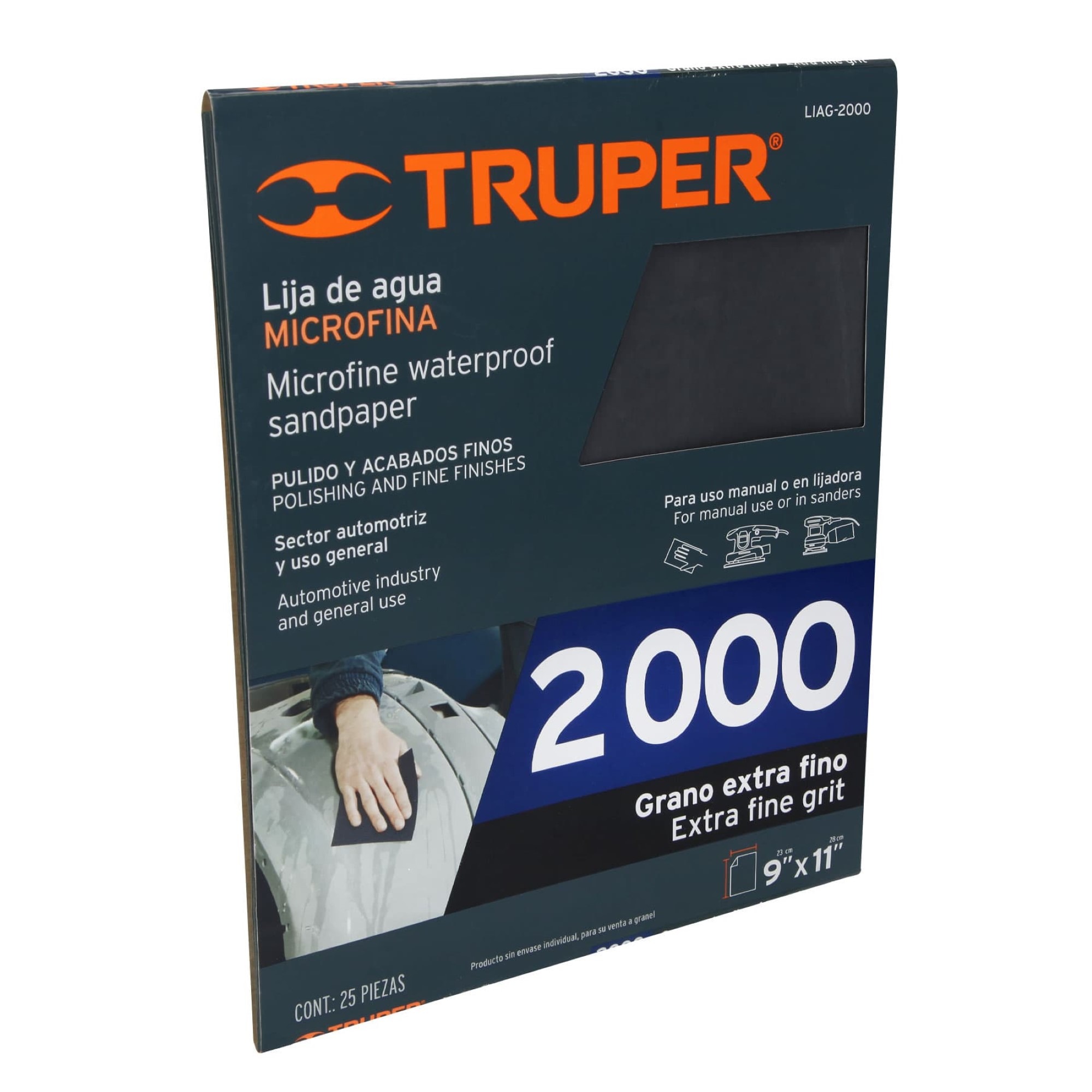 Lija Agua Microfinas Para Vidrio y Metales Grano 2.000 - Imagen 5