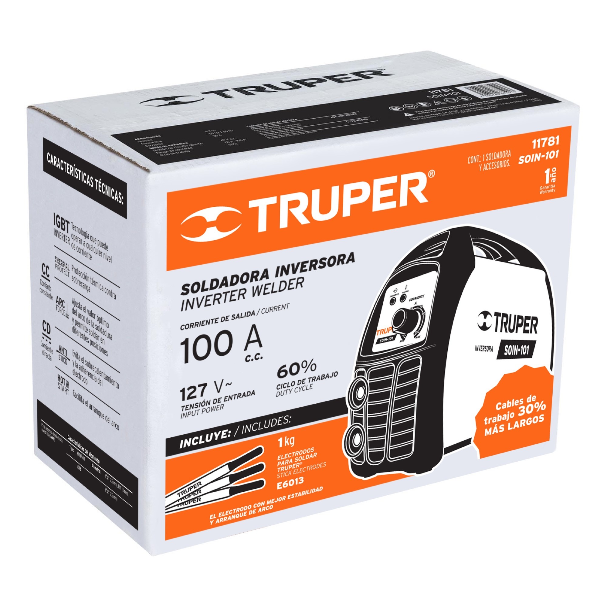 Soldador Inversor De 100 A Con Accesorios Trab Pesado 127V - Imagen 7