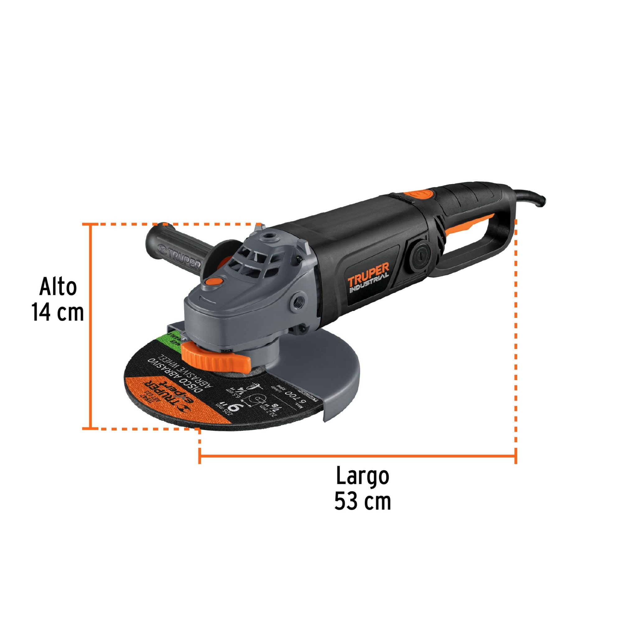 Pulidora Angular Industrial 9" Ergonómica De 2100 W - Imagen 2