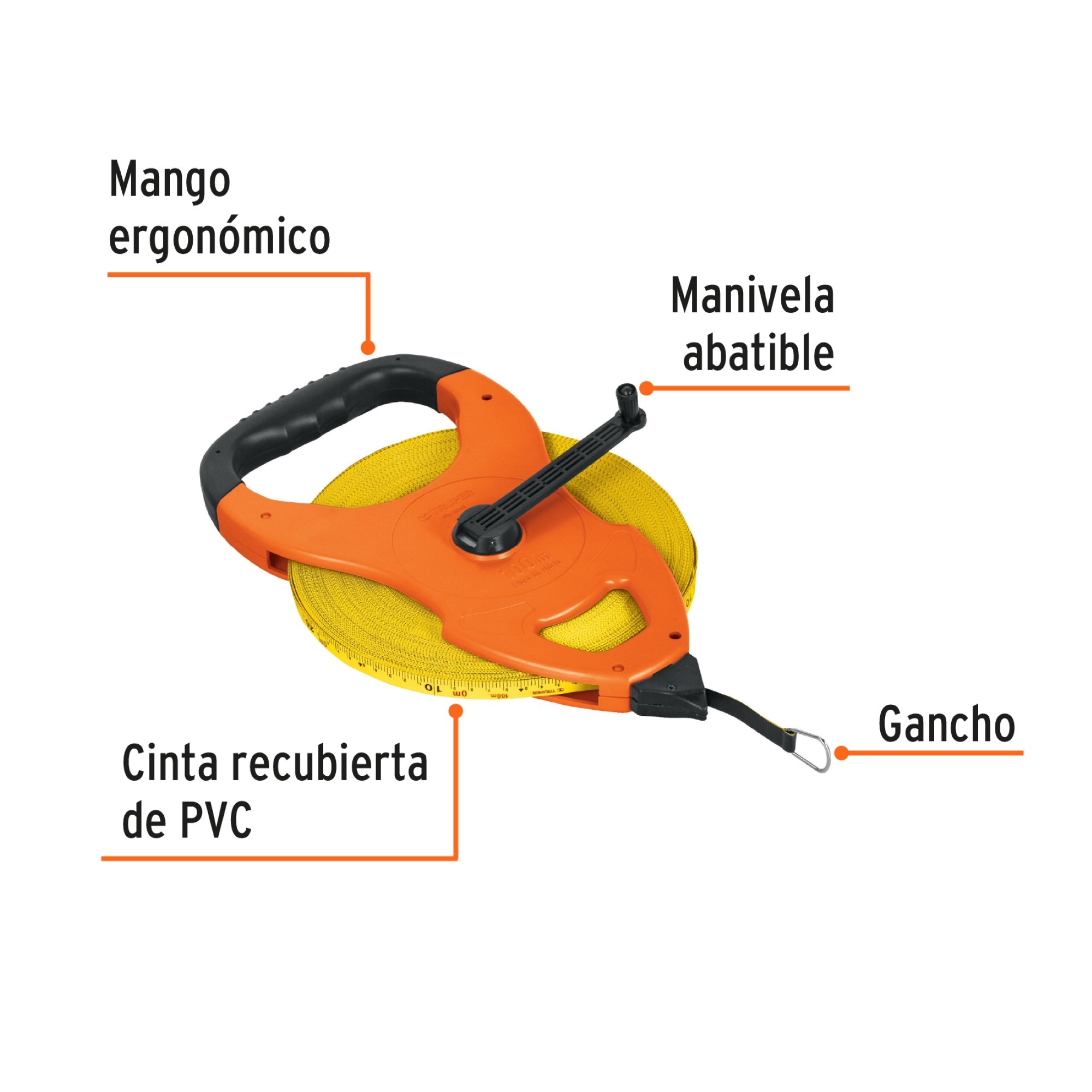 Cinta Métrica O Decámetro De 100 Metros En Fibra De Vidrio - Imagen 2
