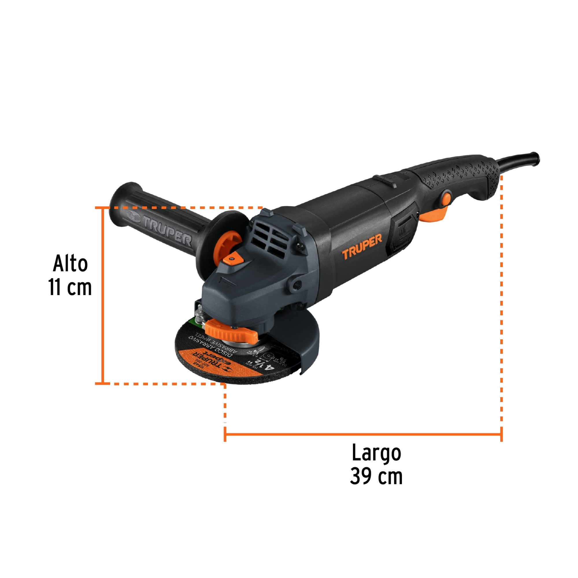 Pulidora Angular 4-1/2" 1250 W Industrial Trabajo Pesado - Imagen 2