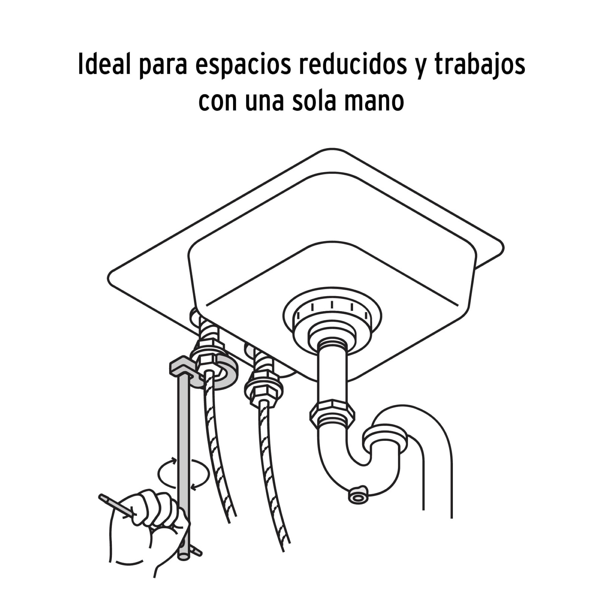 Llave Con Mordaza Para Plomero 12". Capacidad 1/2" A 1" - Imagen 3
