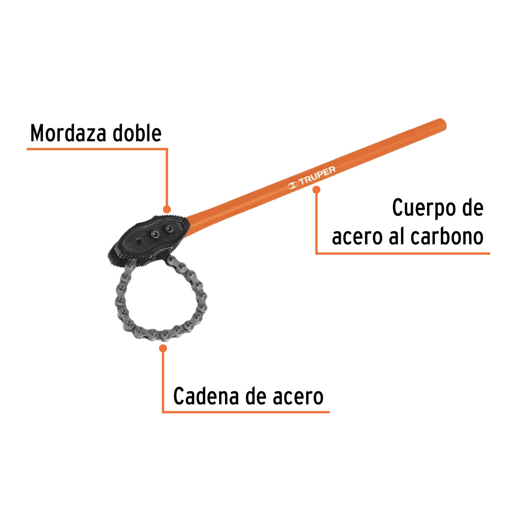 Llave De Cadena Tipo Caimán De 2.1/2" Trabajo Pesado - Imagen 2