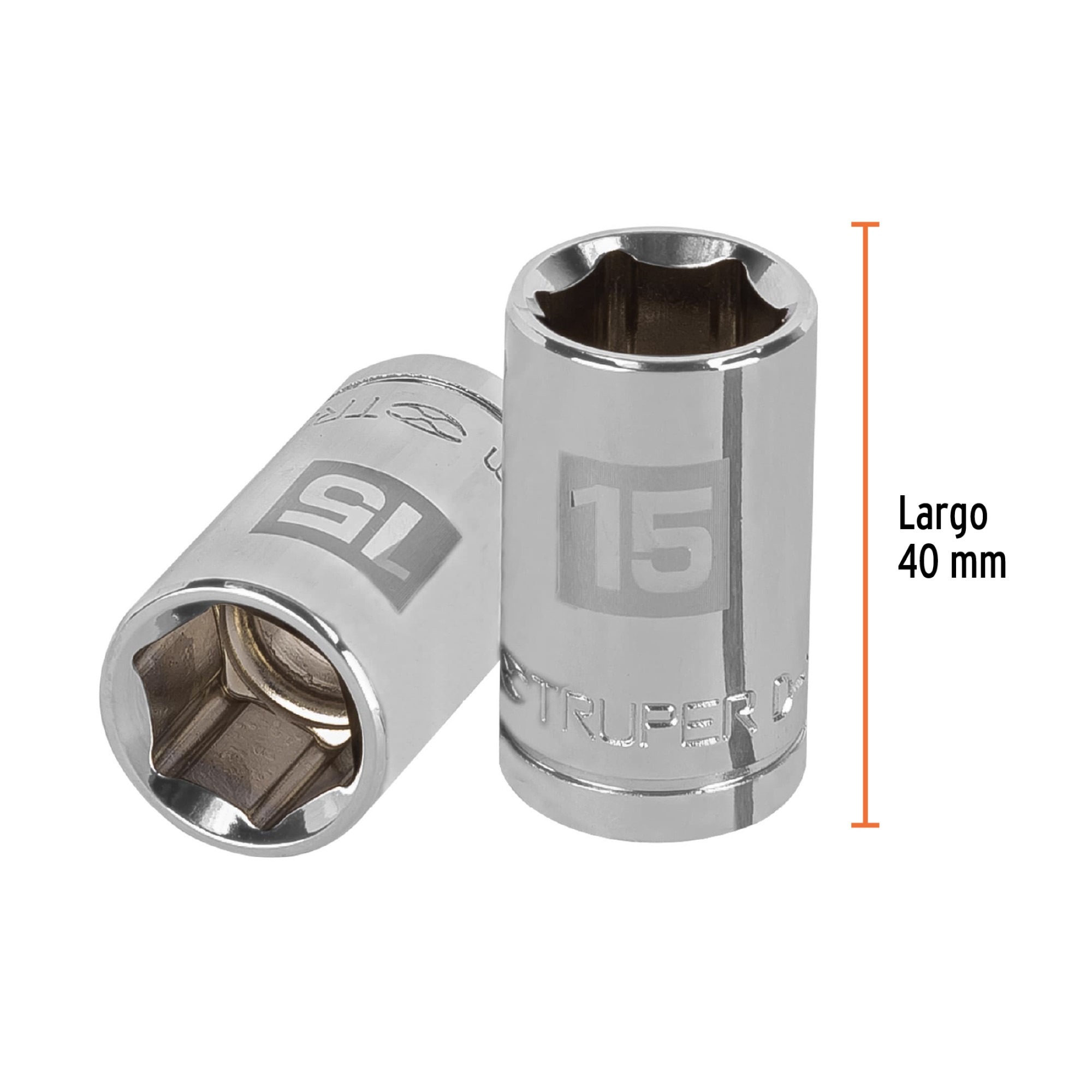 Copa Estándar 15 mm De 6 Puntas Cuadrante De 1/2" - Imagen 4