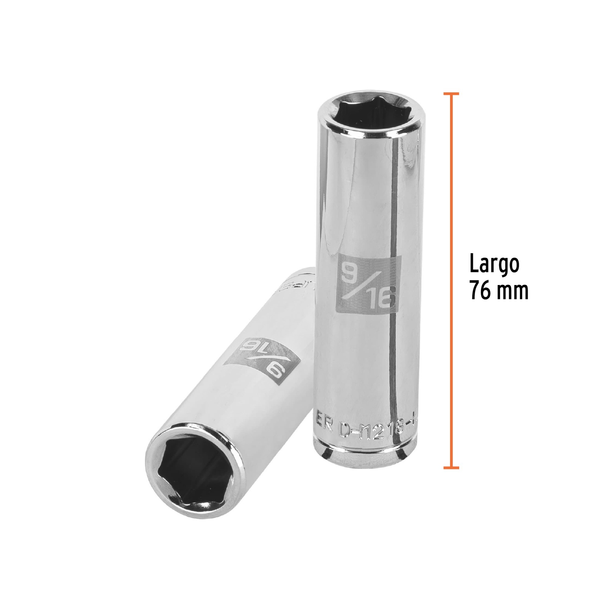 Copa Estándar Larga 9/16" De 6 Puntas Cuadrante De 1/2" - Imagen 4