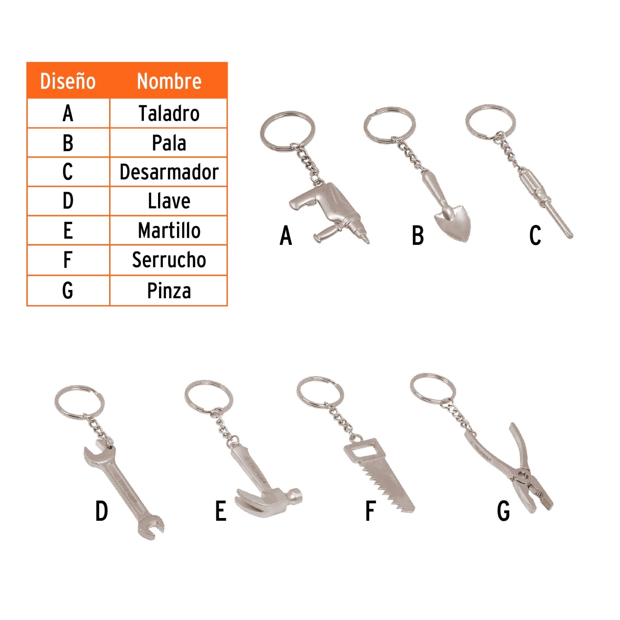 Caja De 49 Llaveros Con Forma De Herramientas Surtidas - Imagen 5