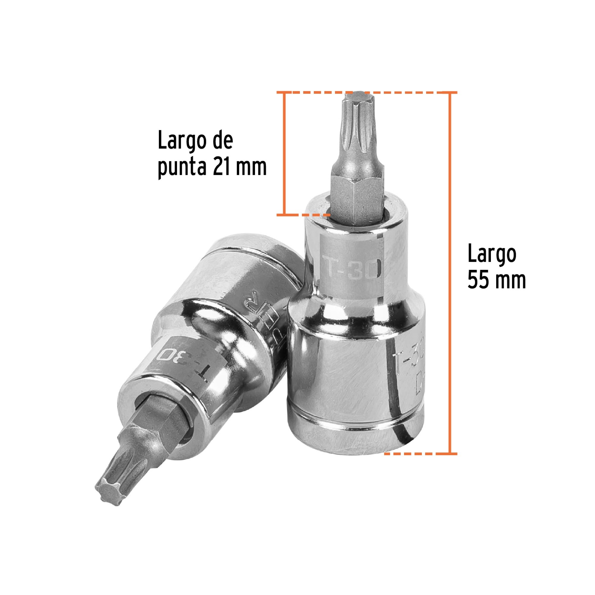Copa Punta Torx T-30 Uso Profesional Cuadrante De 1/2" - Imagen 4